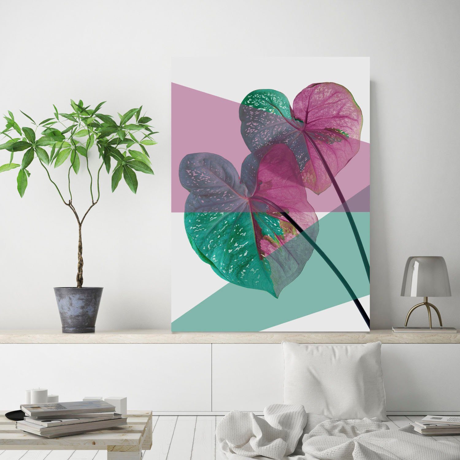 queence Artprint op acrylglas Bladeren Fine Art-print in galeriekwaliteit