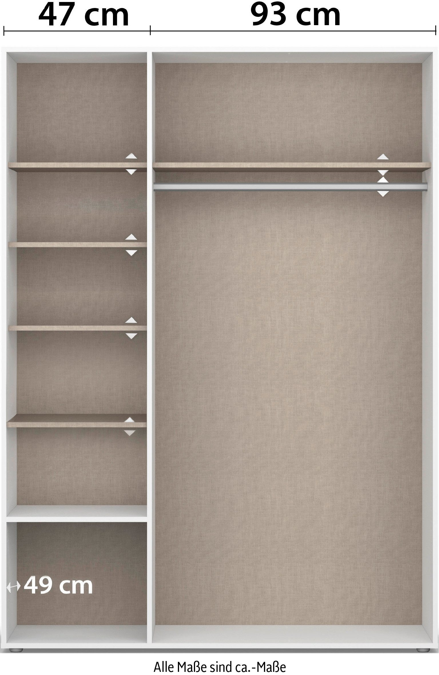 rauch Draaideurkast Kledingkast kast garderobe linnenkast VOYAGER moderne grepen in grijs metallic met buitenlades made in germany