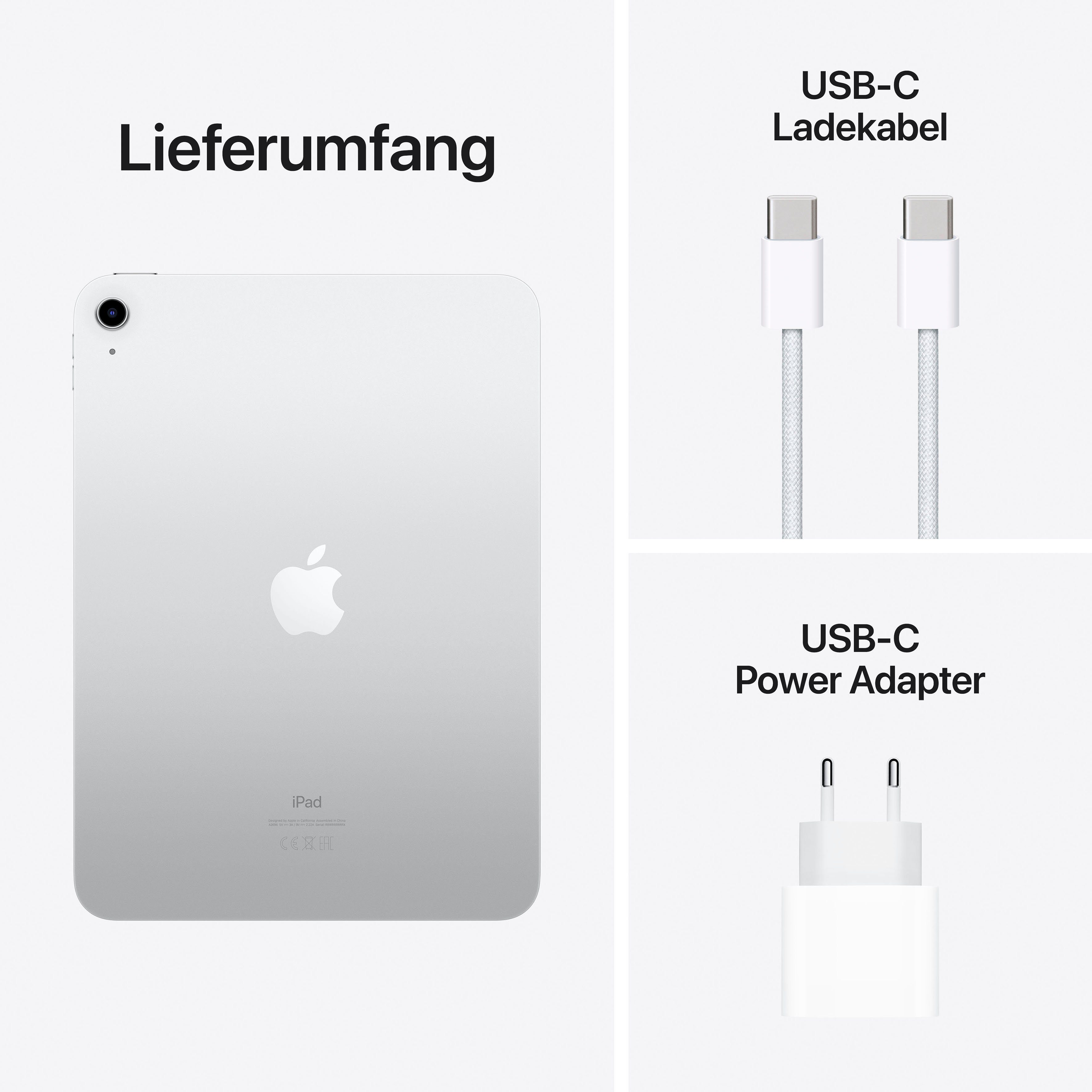 Apple Tablet iPad Wi-Fi 10e Generation inclusief Poweradapter, 10,9", iPadOS