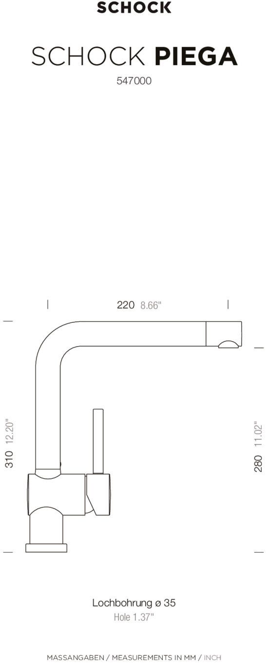 Schock Keukenkraan Piega Hogedruk, feestuitloop
