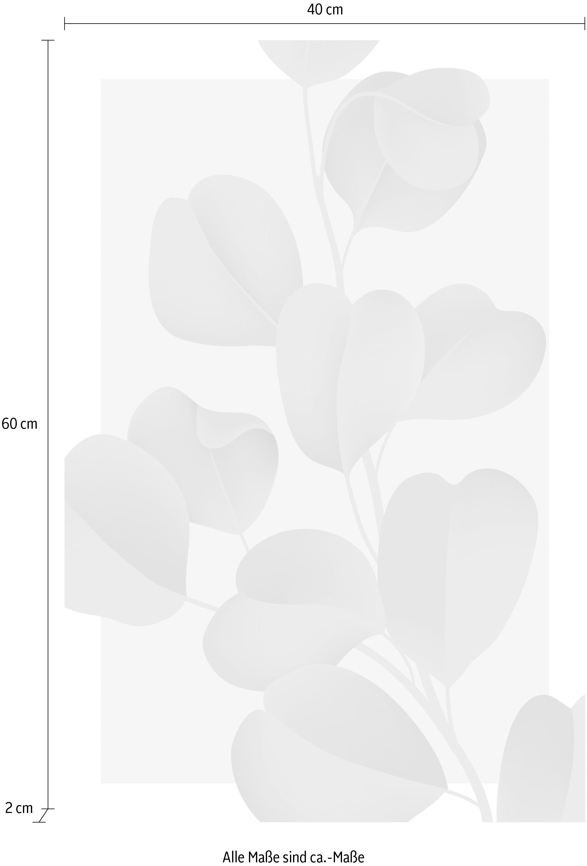 queence Artprint op linnen Blaadjes met roze achtergrond Premium canvasstof, handgemaakt in Duitsland