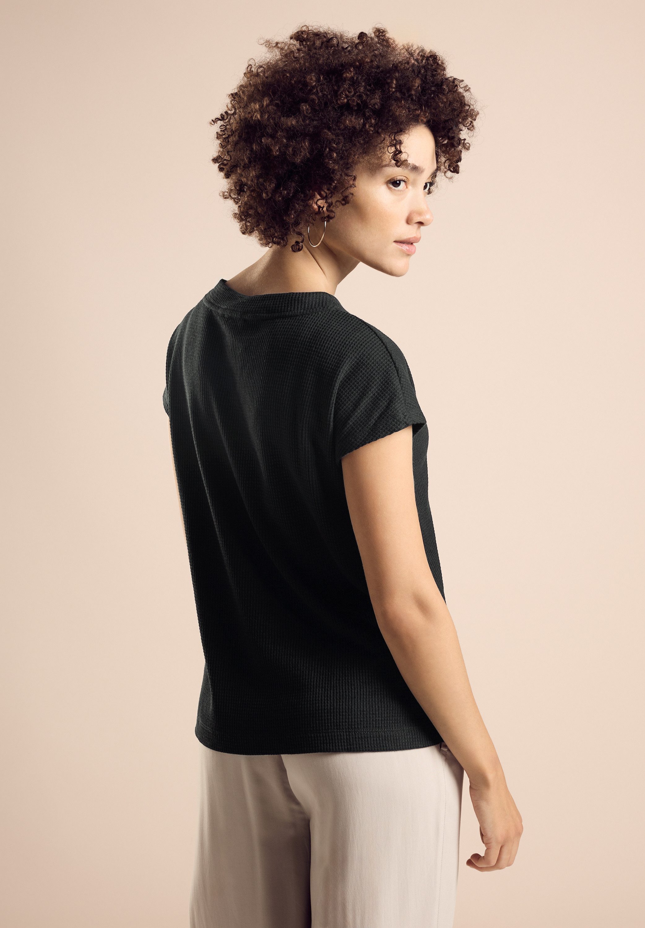 STREET ONE Shirttop in tricot-look