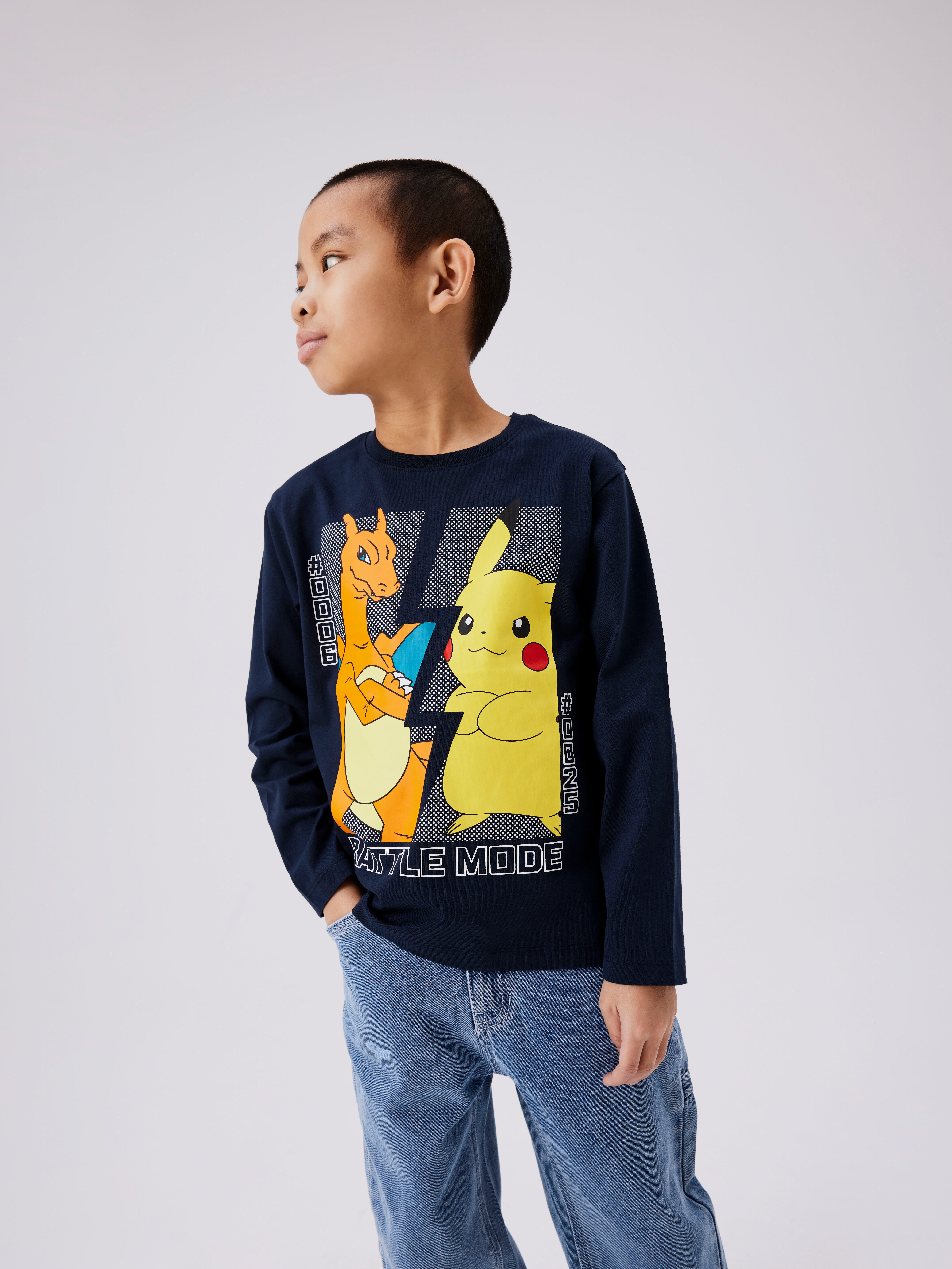 Name It Shirt met lange mouwen NKMAMAS POKEMON LS NREG TOP BOX NOOS SKY jongens shirts met lange mouwen maat 116 blauw