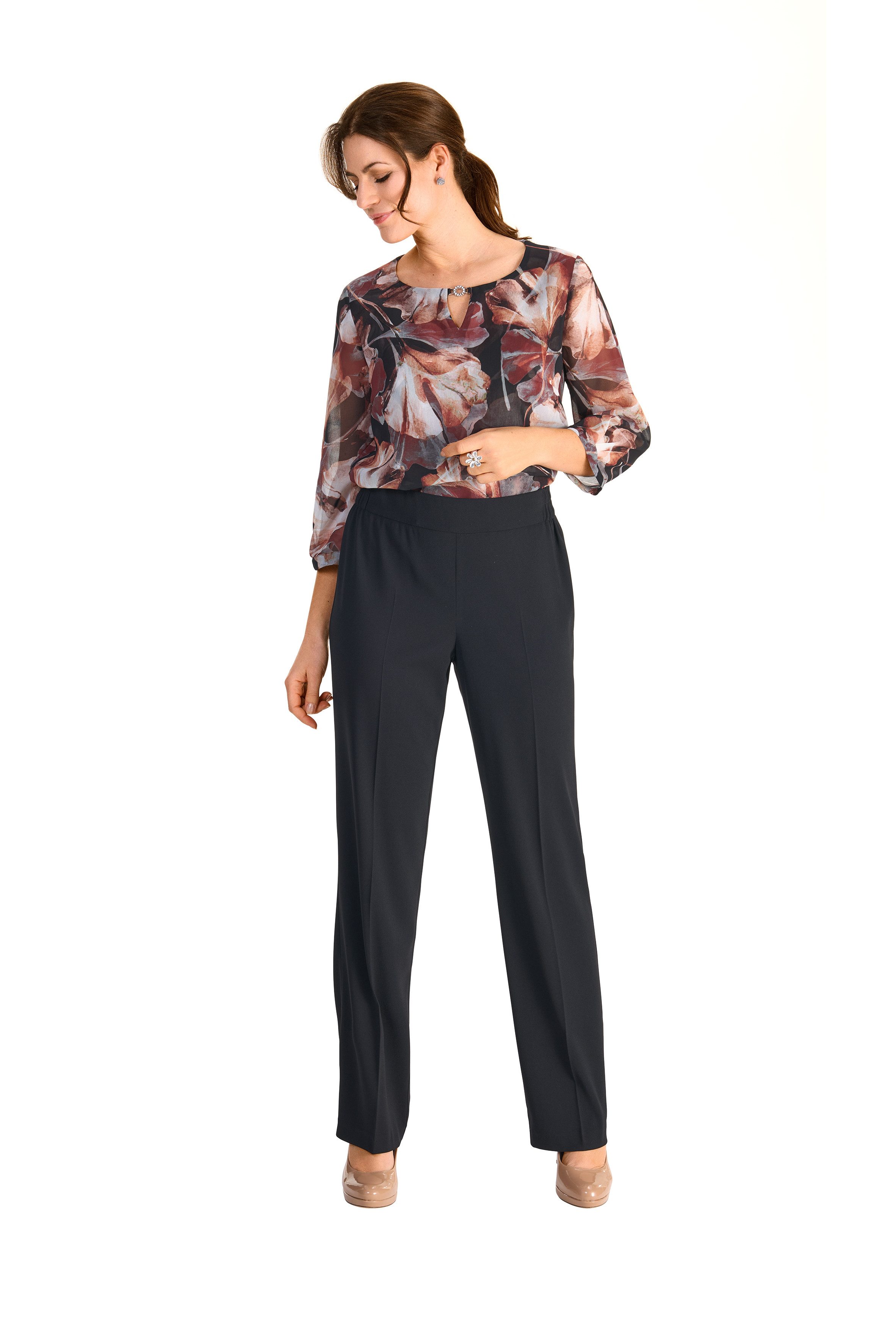 HERMANN LANGE Collection Bandplooibroek met elastische taille