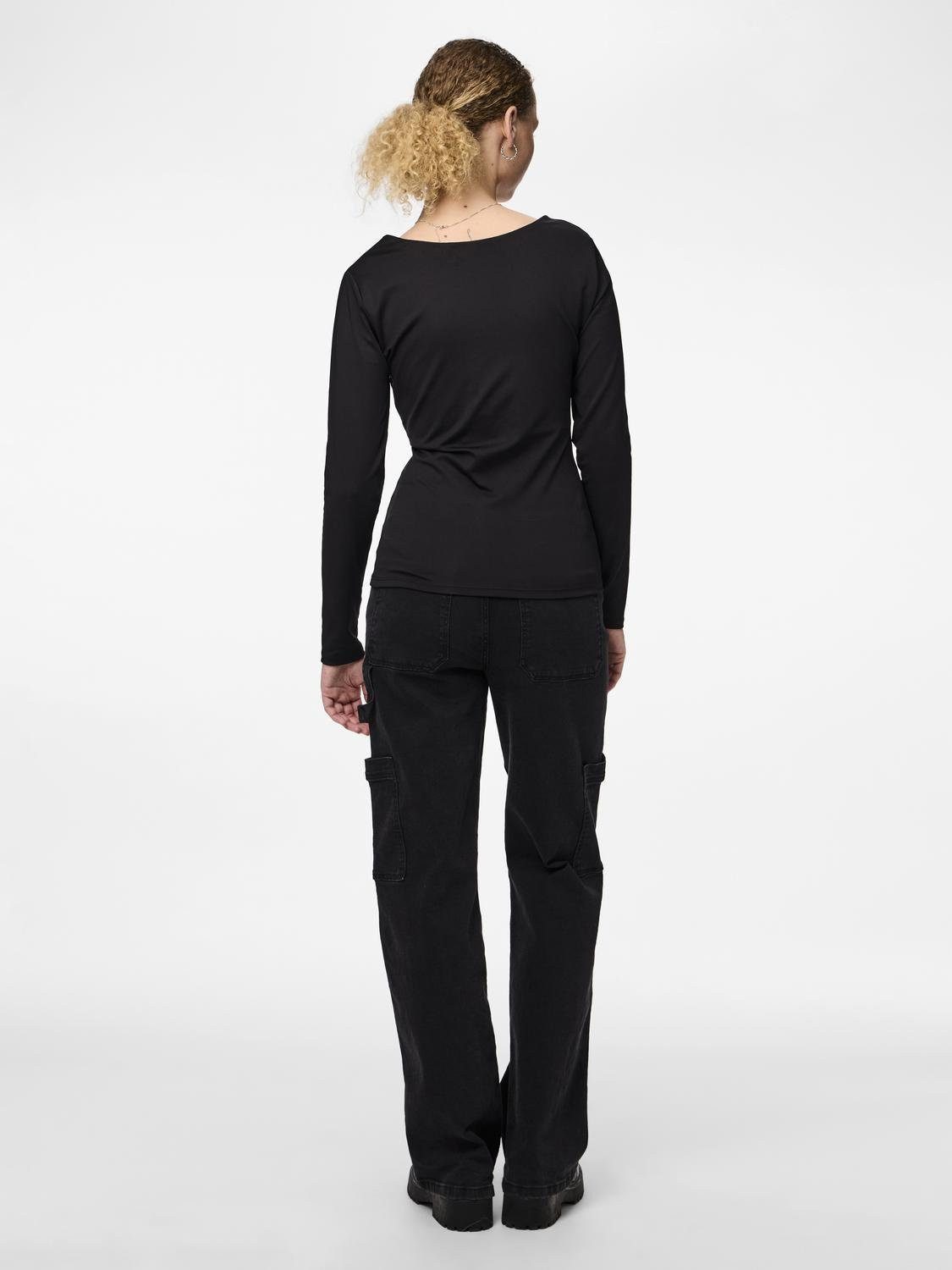 pieces Shirt met lange mouwen PCNEJA LS REVERSIBLE TOP NOOS EXP BC 2-in-1 omkeerbaar 2 uitsnedevarianten