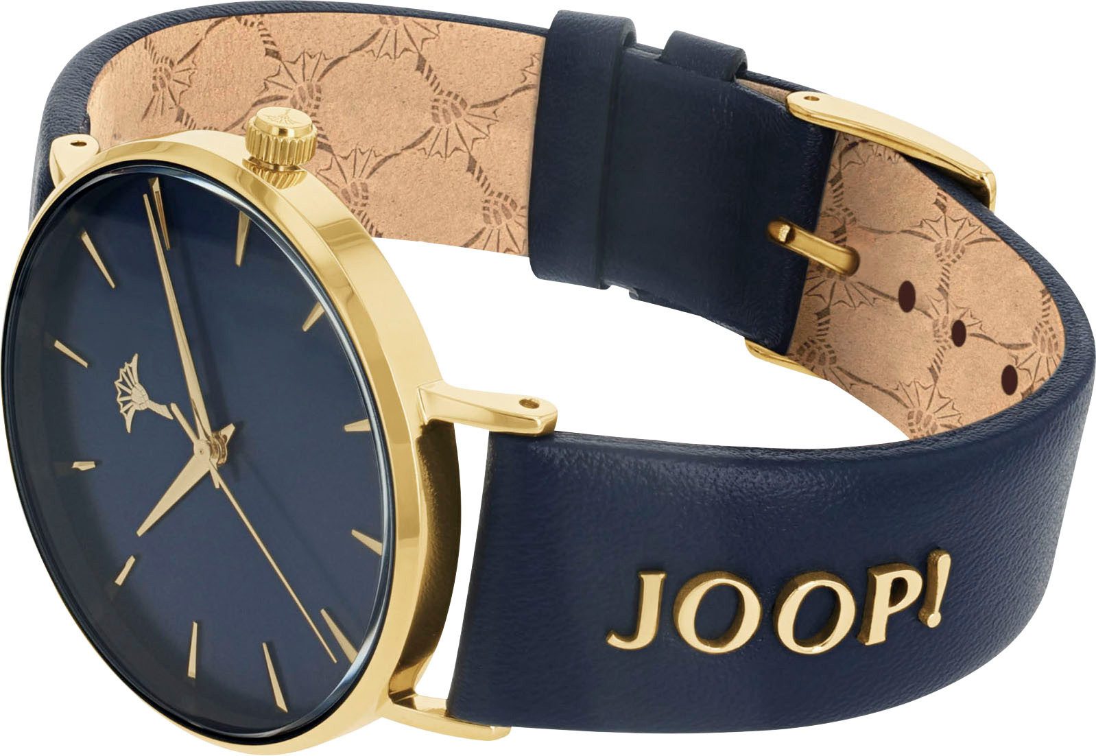 Joop! Kwartshorloge Polshorloge, dameshorloge, analoog, leren armband