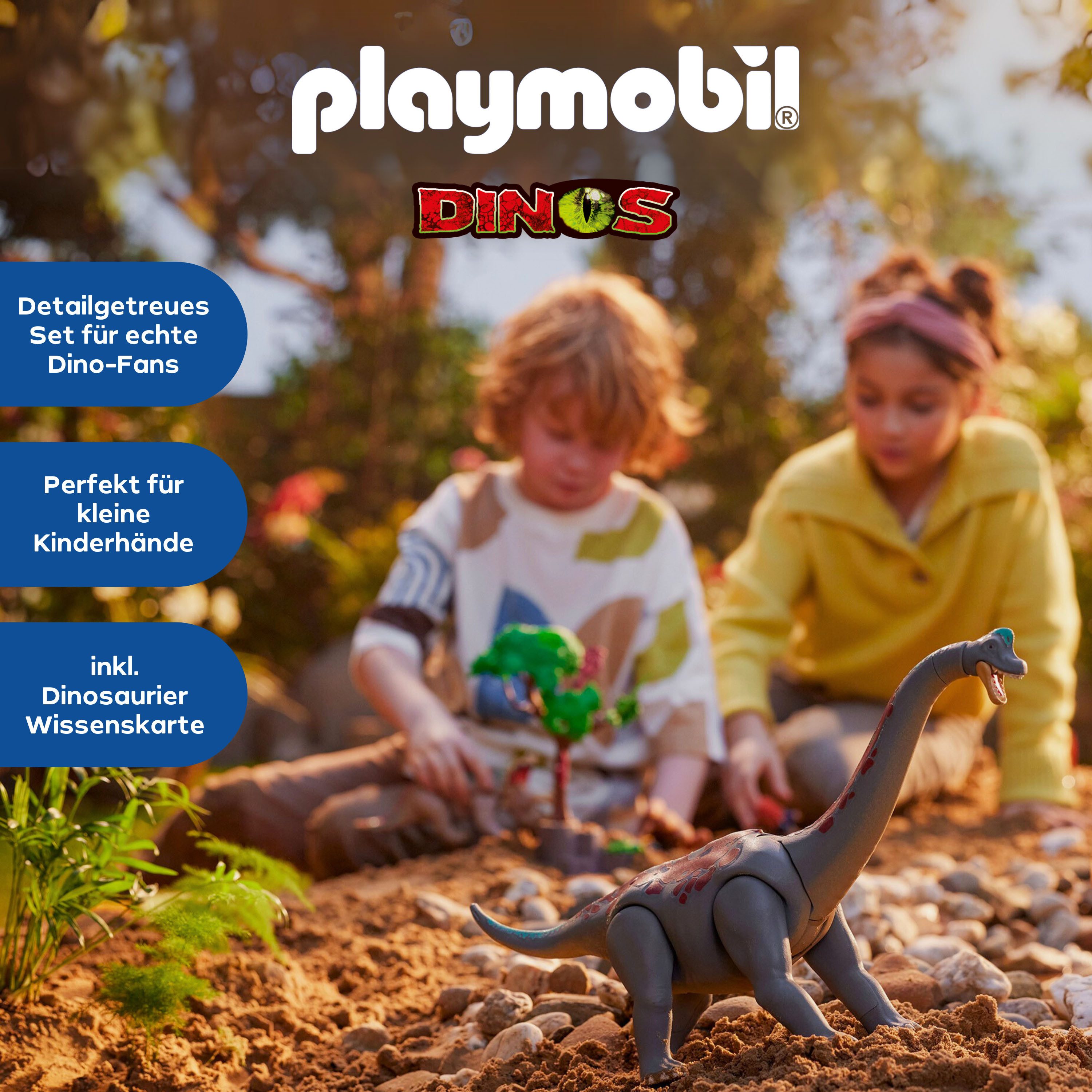 Playmobil® Constructie-speelset Brachiosaurus-Ontmoeting met Luchtkussenboot (71819), Playmobil Dinos (97-delig)