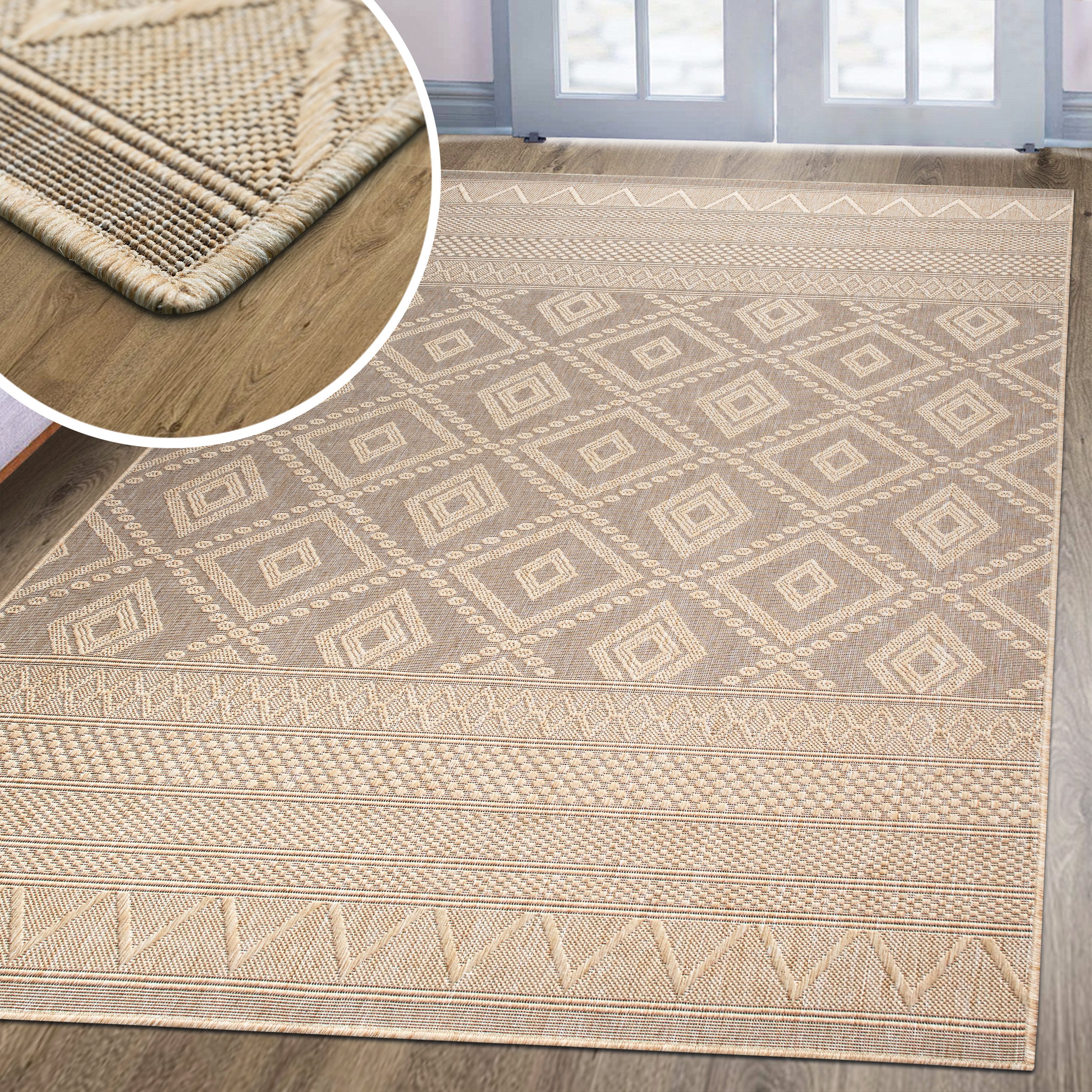 my home Vloerkleed Toronto is ook als loper verkrijgbaar Geschikt voor binnen en buiten, sisal-look, weerbestendig & uv-bestendig, boho
