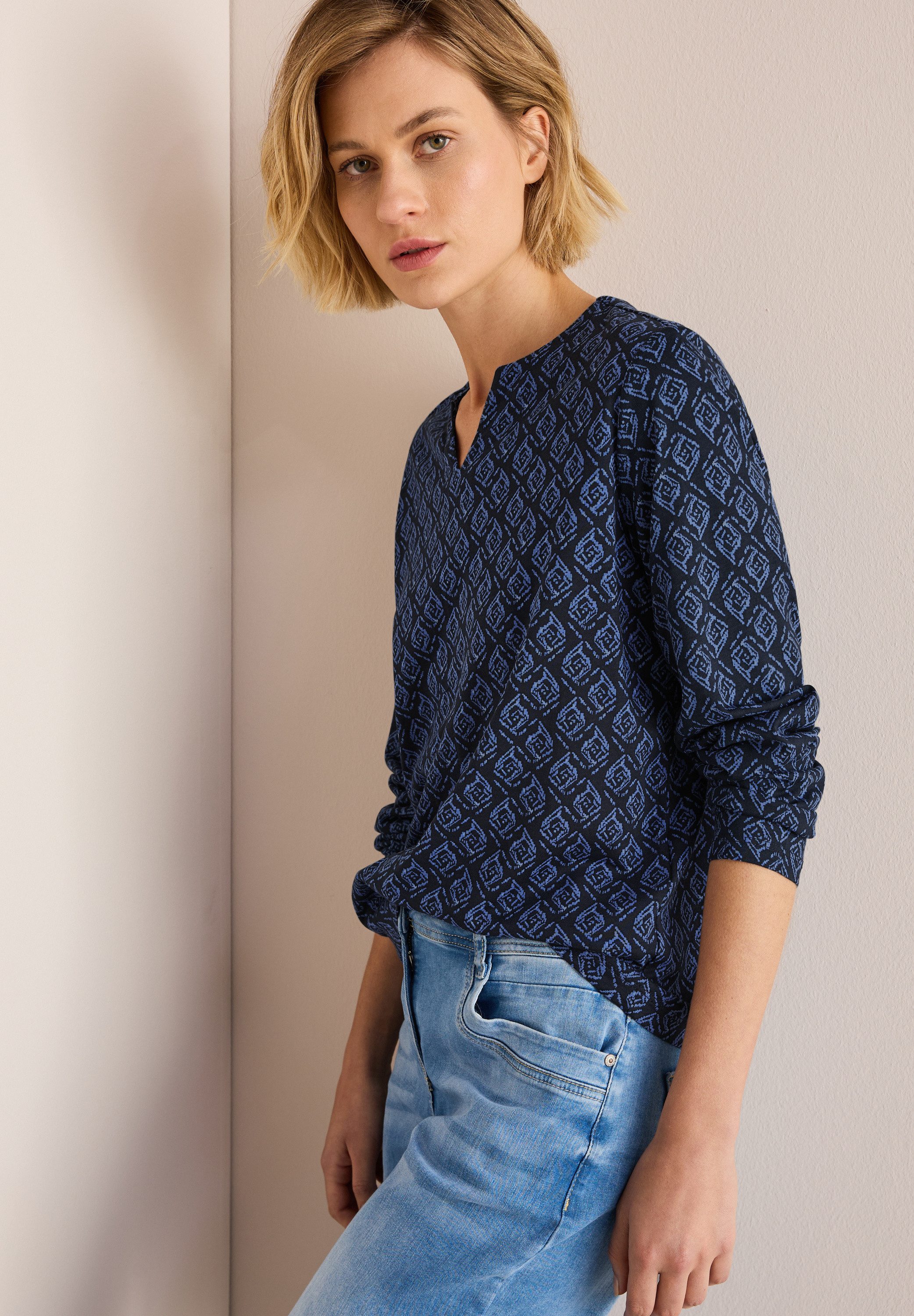 Cecil Shirt met lange mouwen met print all-over