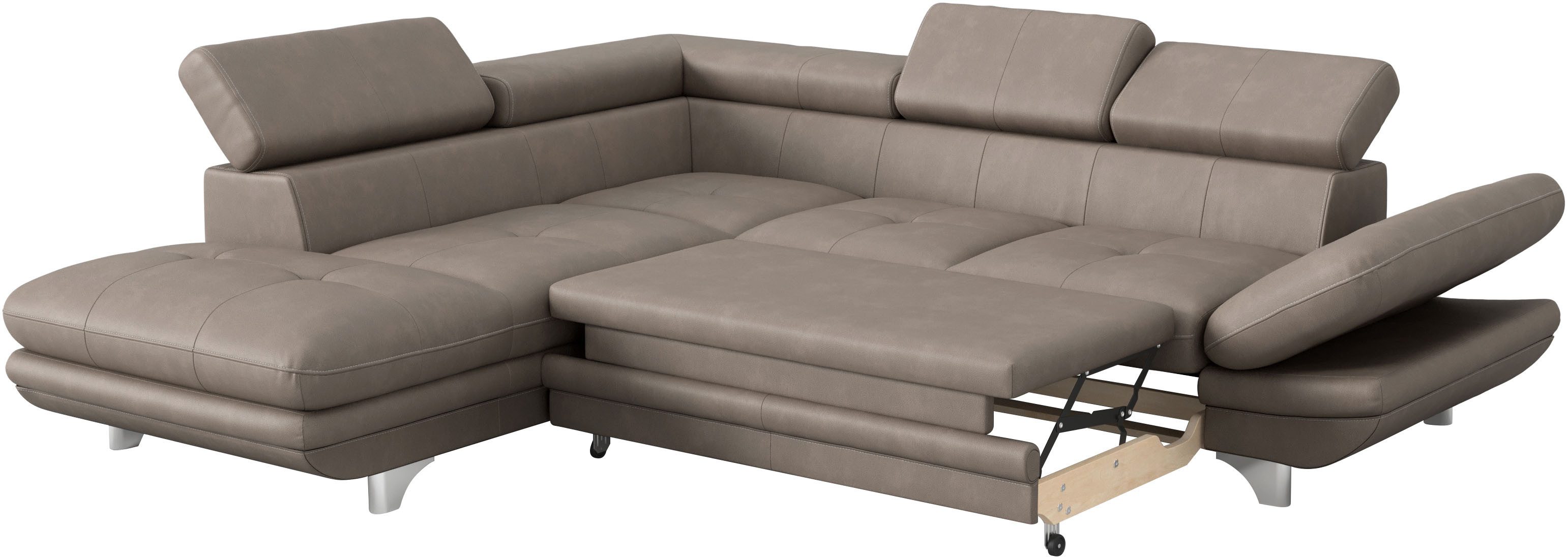 COTTA Hoekbank Enterprise L-vorm met hoofd- en armverstelling, optioneel met bedfunctie