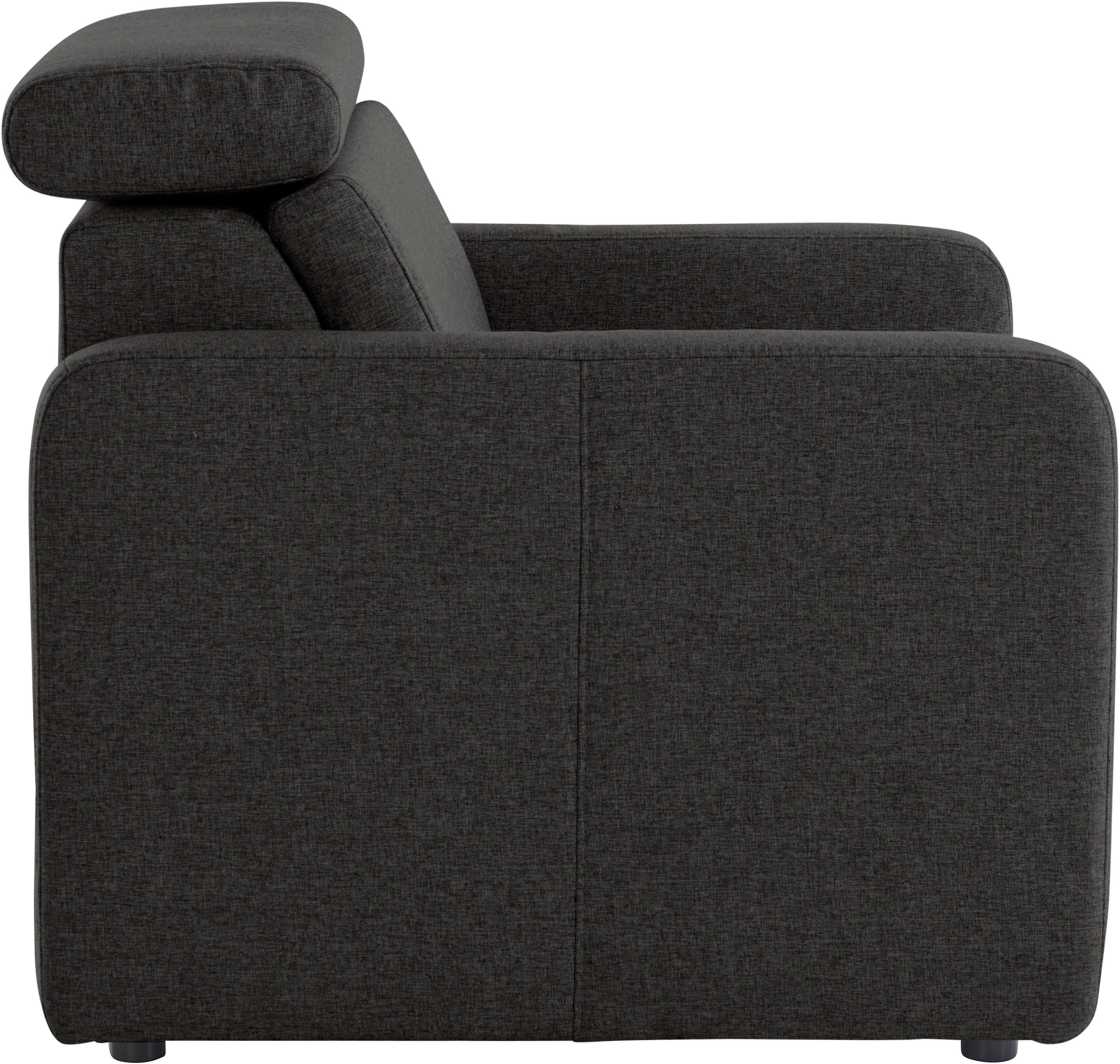 sit&more Fauteuil Bologna met binnenvering, met verstelbare hoofdsteun
