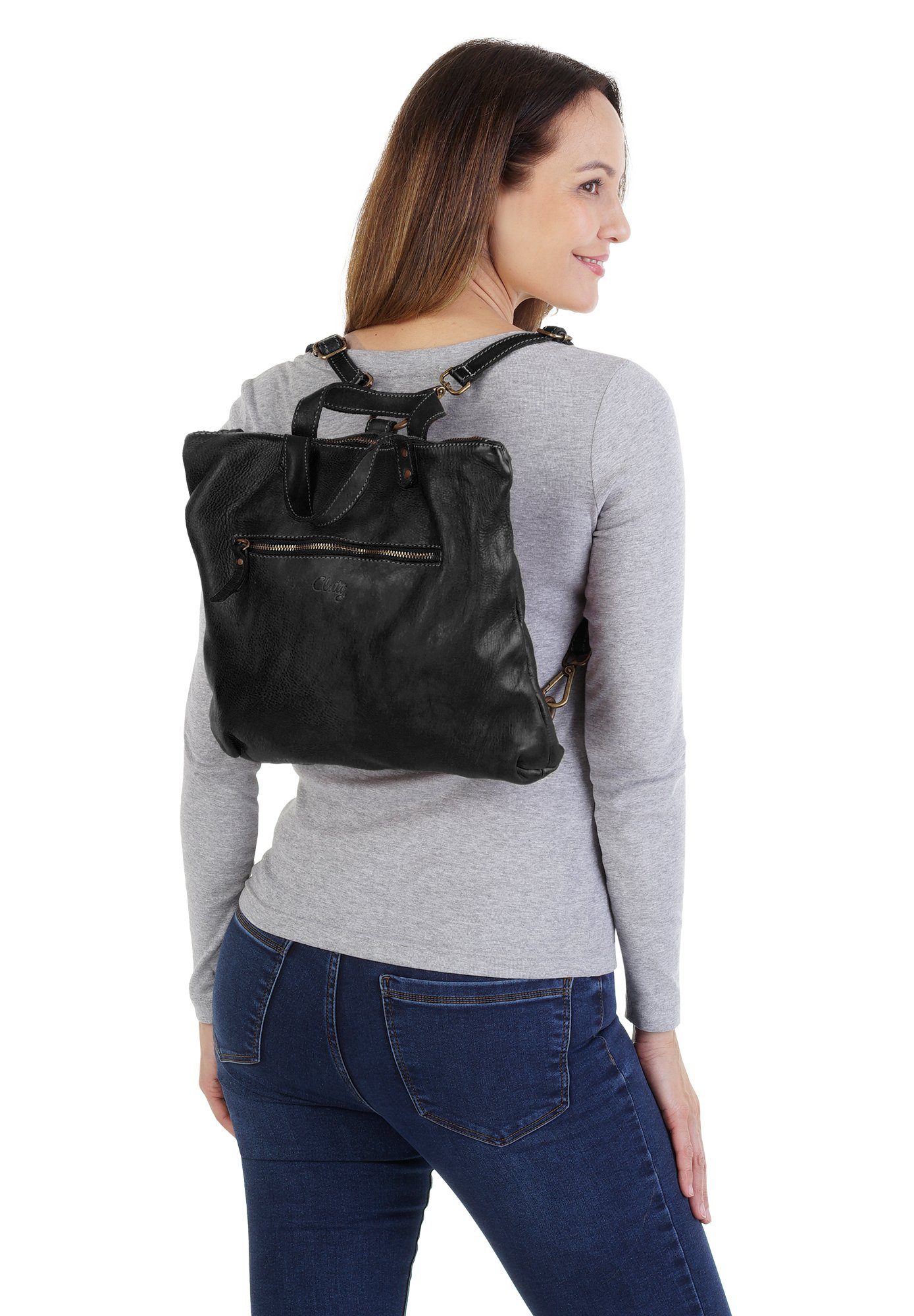 Cluty Schoudertas echt leer, made in italy