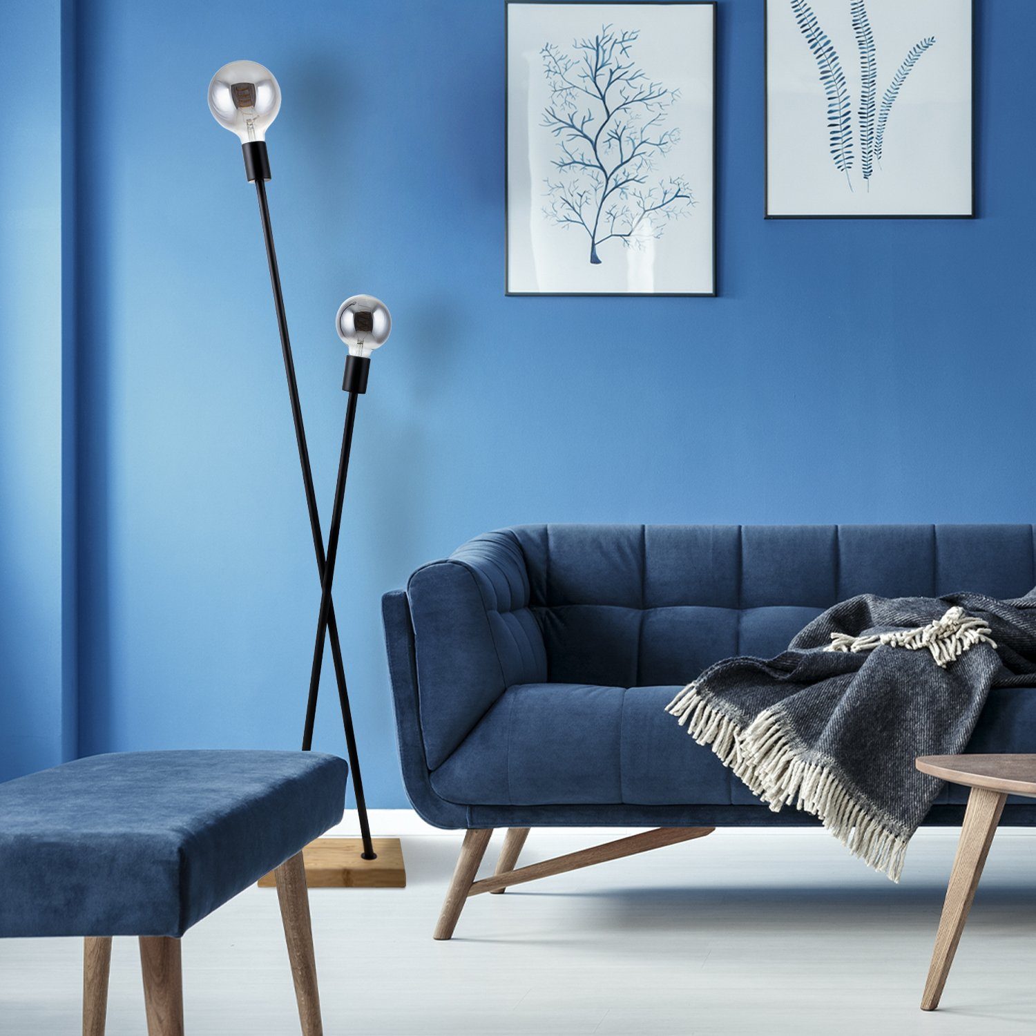 Paco Home Staande lamp IKS Vloerlamp LED lamp woonkamer vintage retro industrieel ontwerp E27
