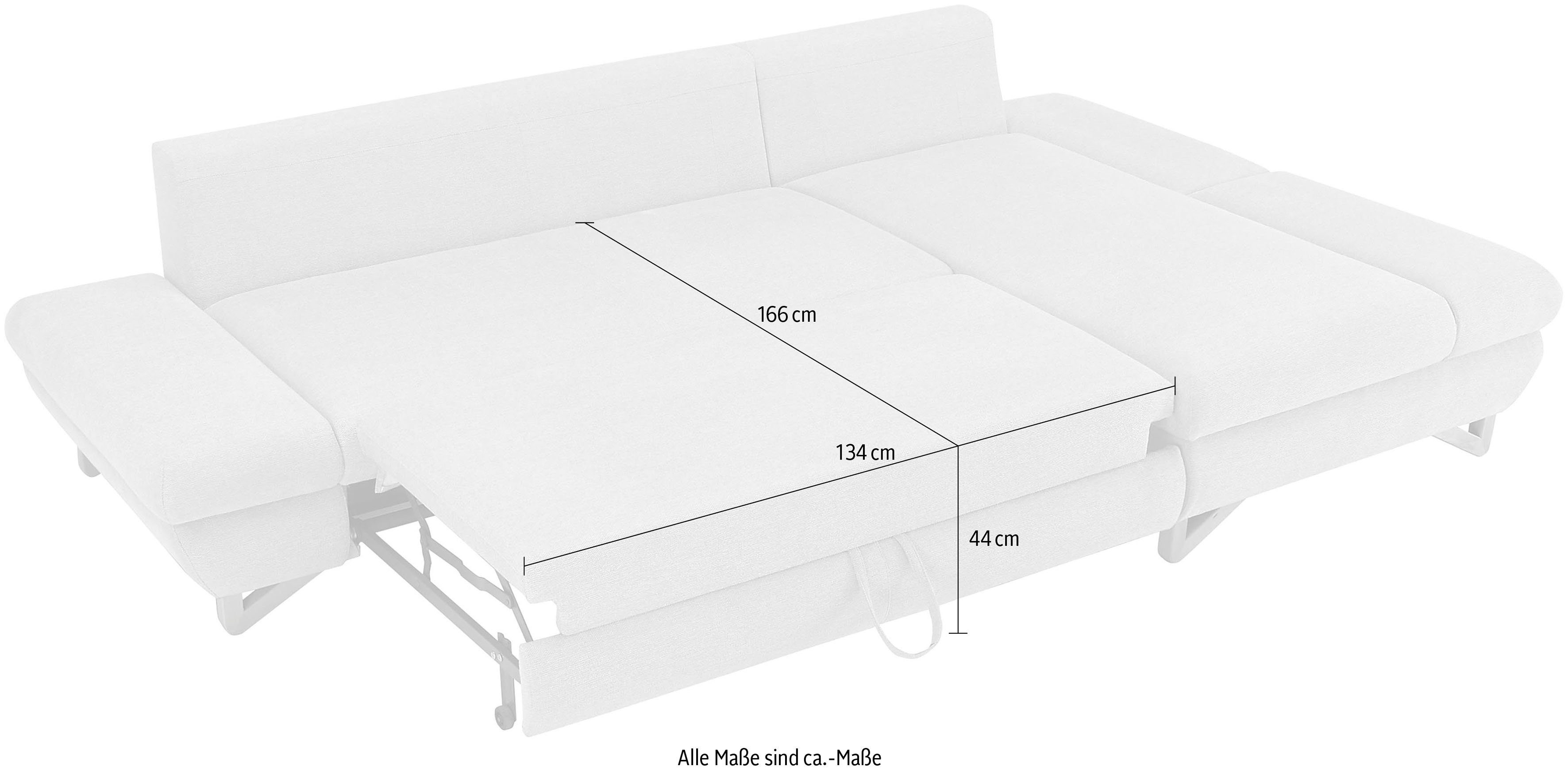 INOSIGN Slaapbank City/Giron comfortabele slaapbank (ligoppervlak 245 x 138 cm) en bedlade