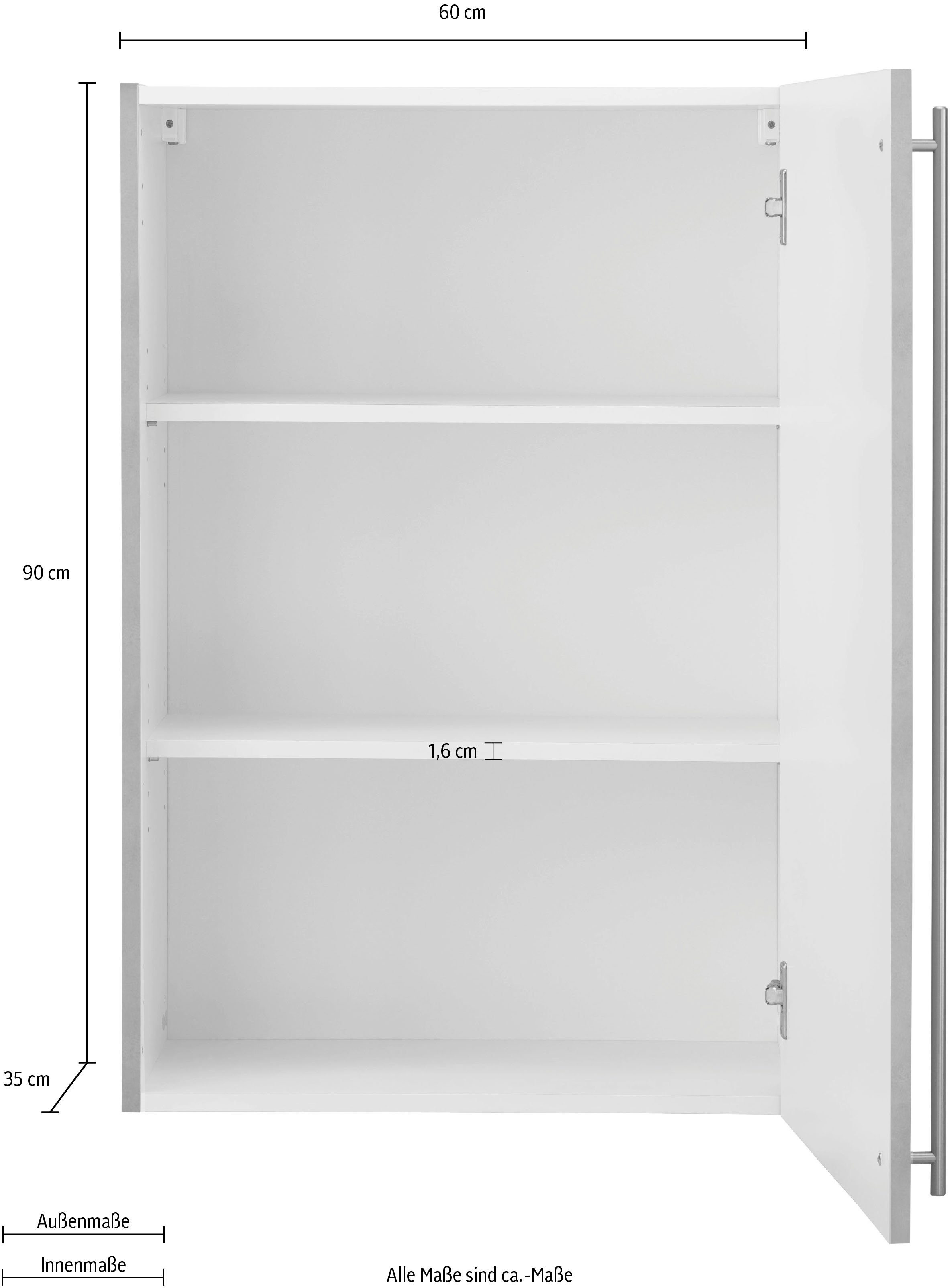 wiho Küchen Hangend kastje Chicago 60 cm breed, 90 cm hoog, voor veel bergruimte