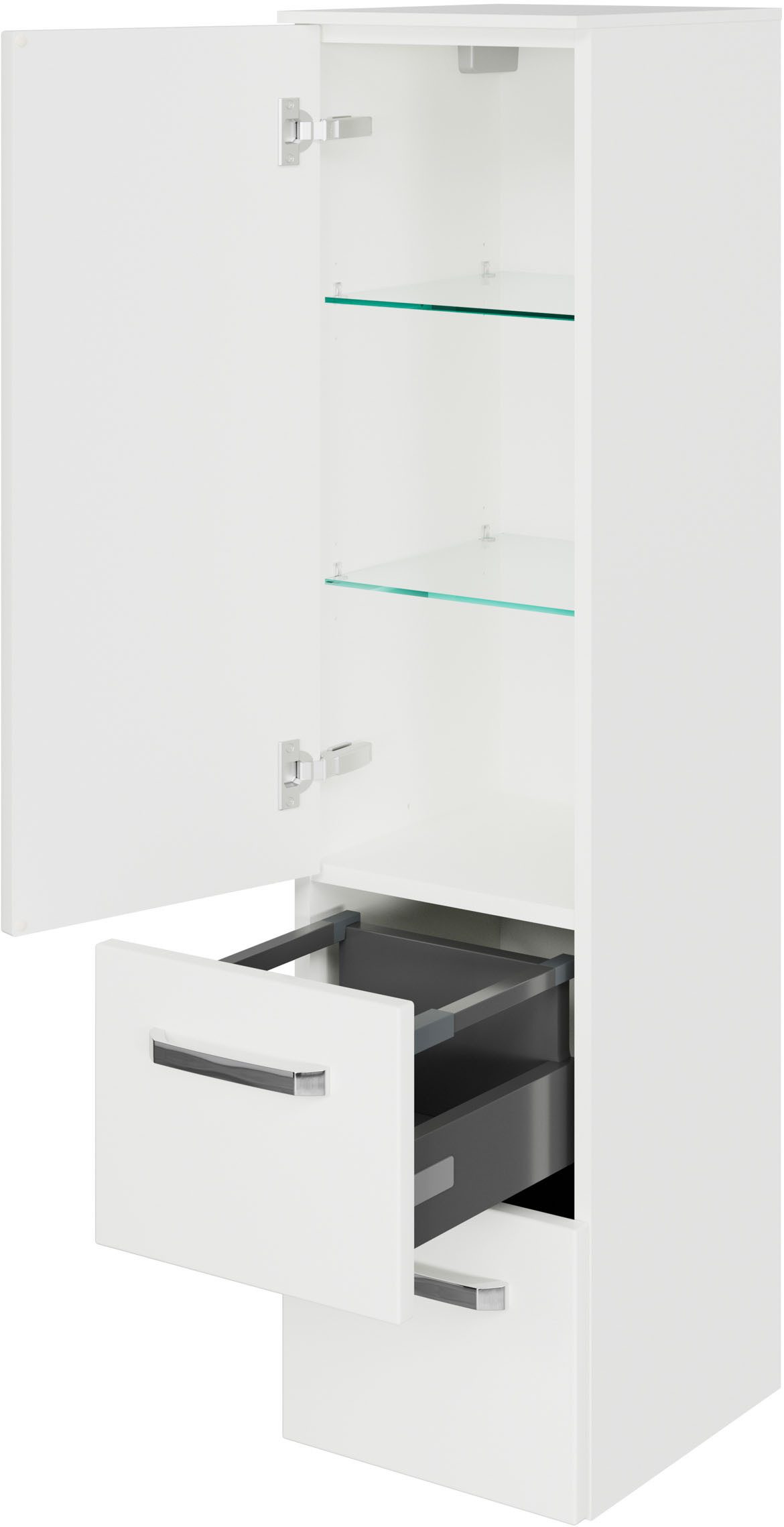 Saphir Badmeubelset Serie 4010 4-delig keramische wastafel met LED-spiegelkast (set)