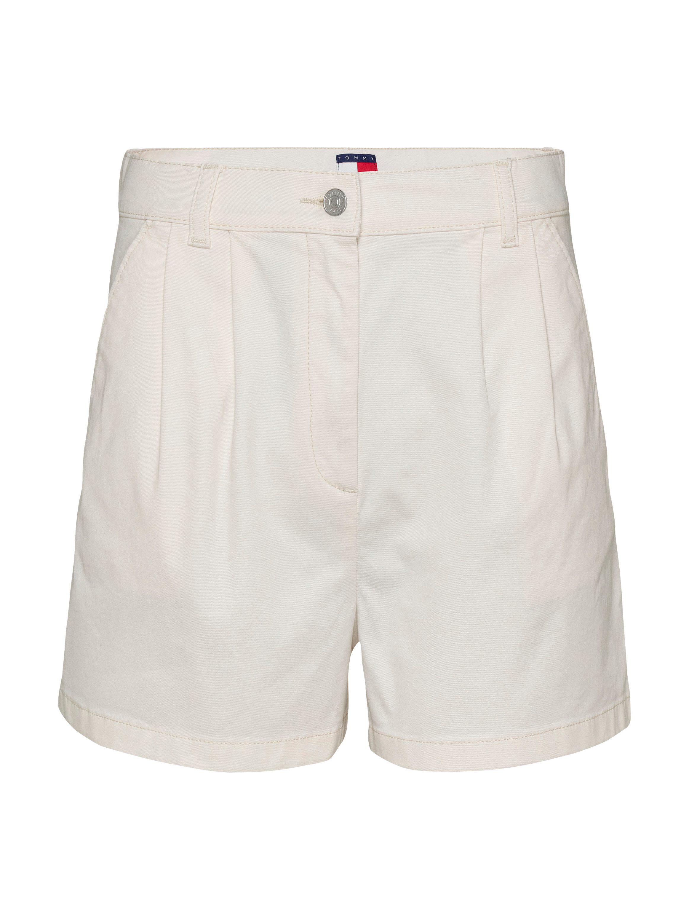 TOMMY JEANS Chino-short TJW CLAIRE HR PLEATED SHORT met tailleplooien, met logoborduurwerk