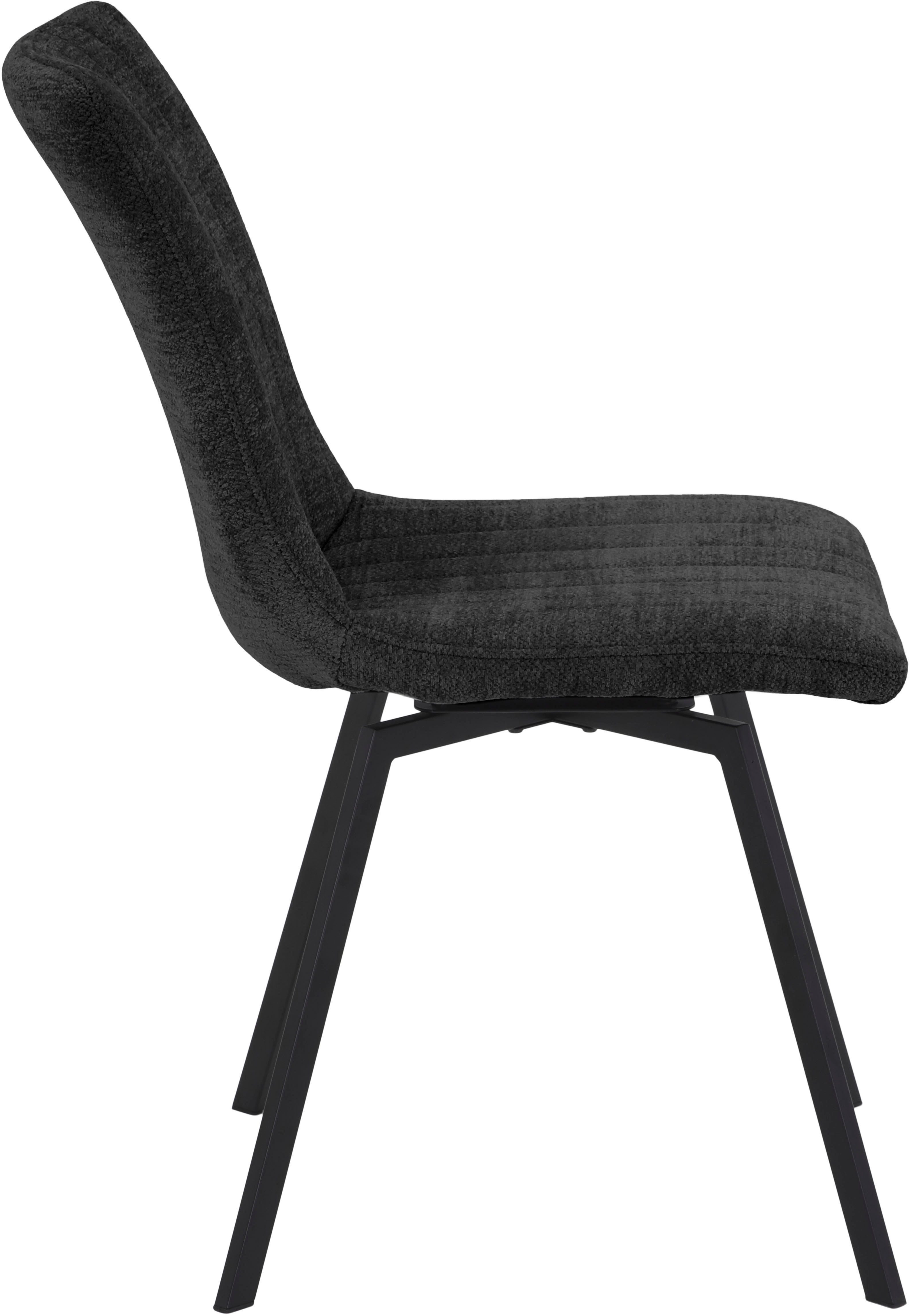 HELA Eethoek Saar Tafel 160-200x90 cm, inlegplaat, X-frame, stoel 360° draaibaar (6-delig)