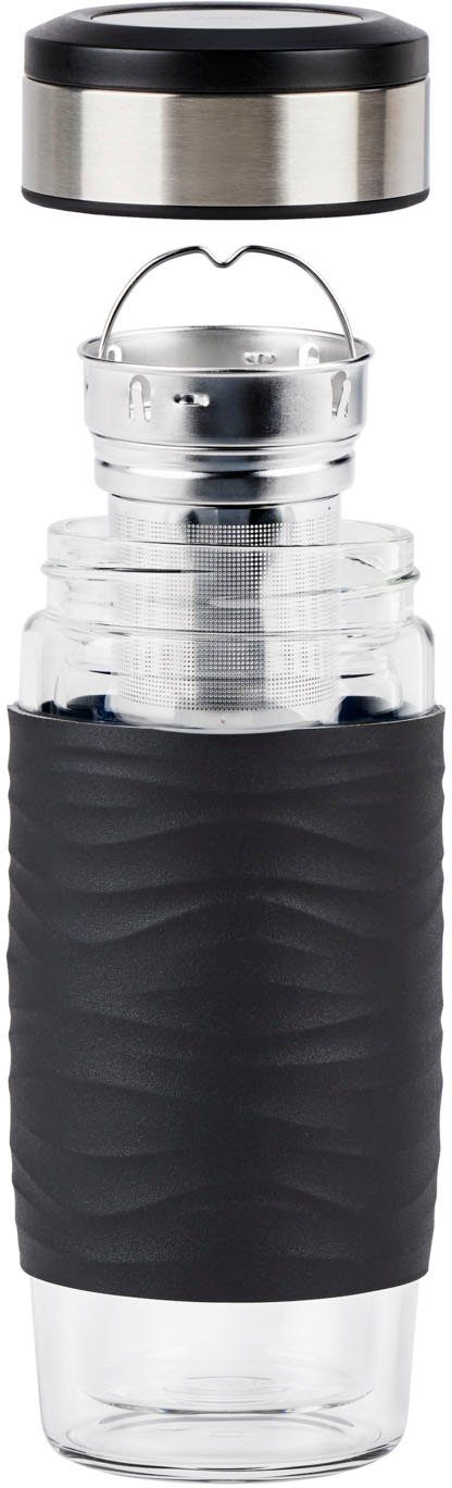 Emsa Thermosbeker Tea Mug Theekop, 400 ml, 100% dicht, 3-delig, met uitneembaar theefilter (set, 3-delig)