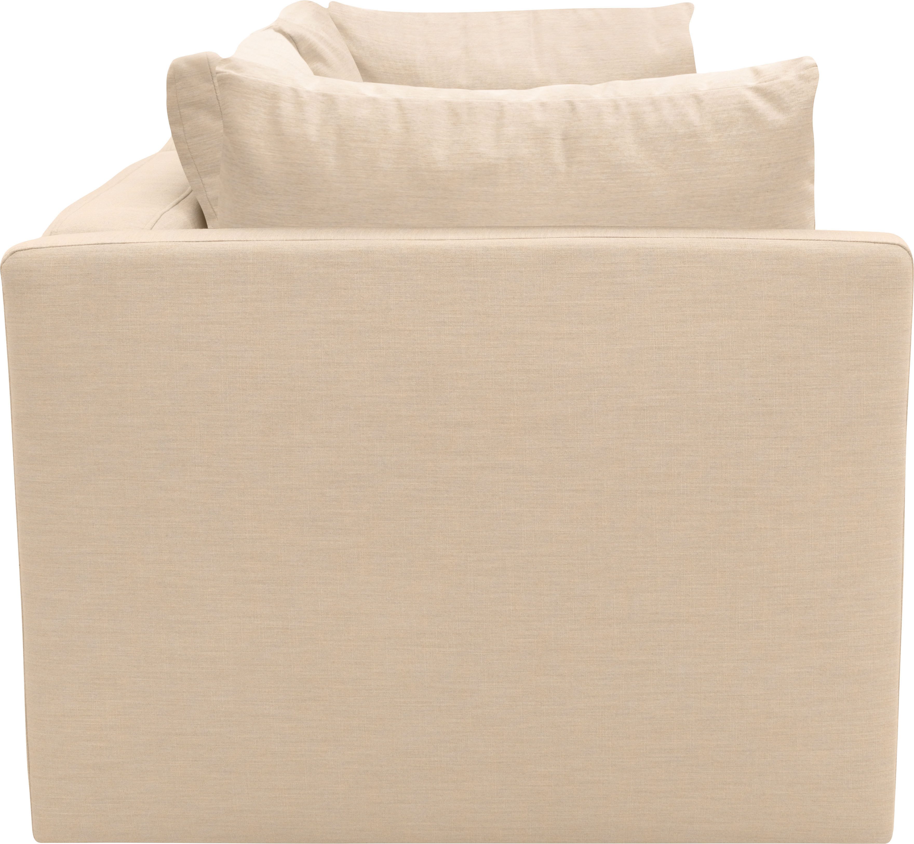 DOMO collection 2-zitsbank Solskin, individueel uitbreidbaar/combineerbaar met losse kussens. rug- en zijpanelen als steeksysteem.
