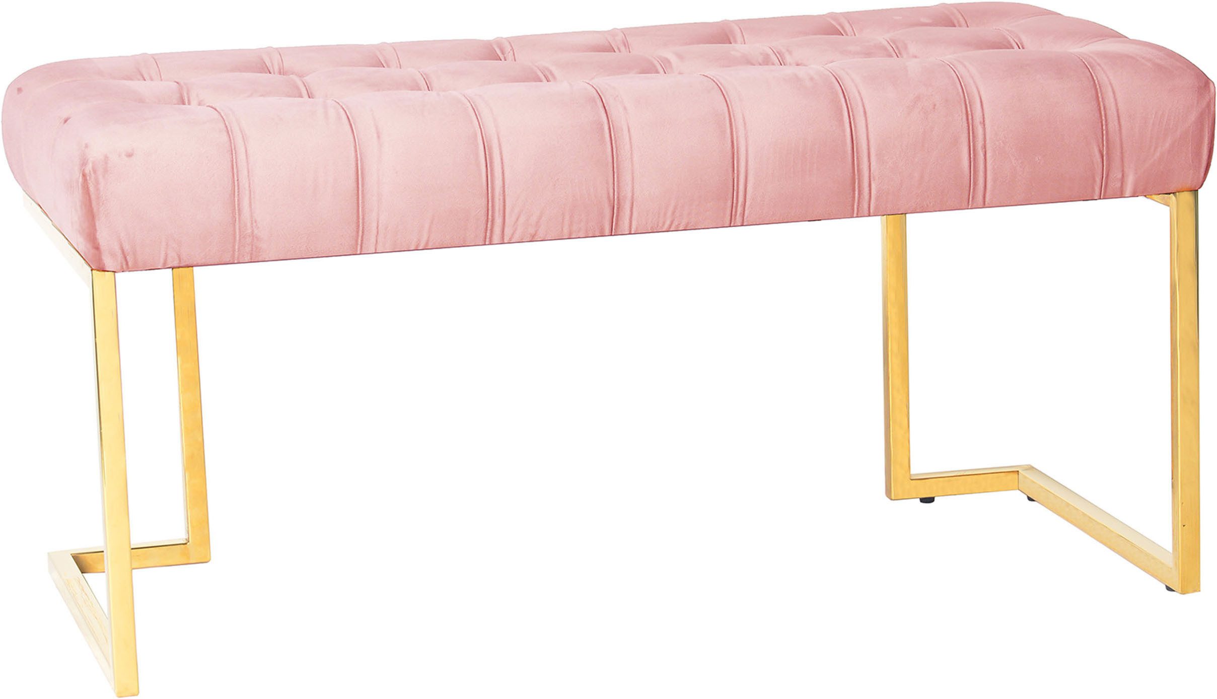 Kayoom Zitbank Rare 225, elegante uitstraling door goudkleurige frame fluwelen zacht, gestikt, met decoratieve knopen, gezellig, chique kussen (1 stuk)