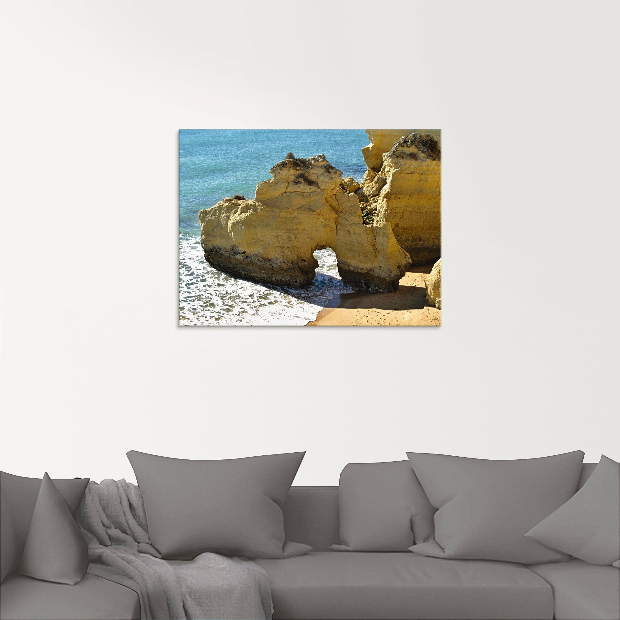 Artland Print op glas Typisch rotsachtige Algarve
