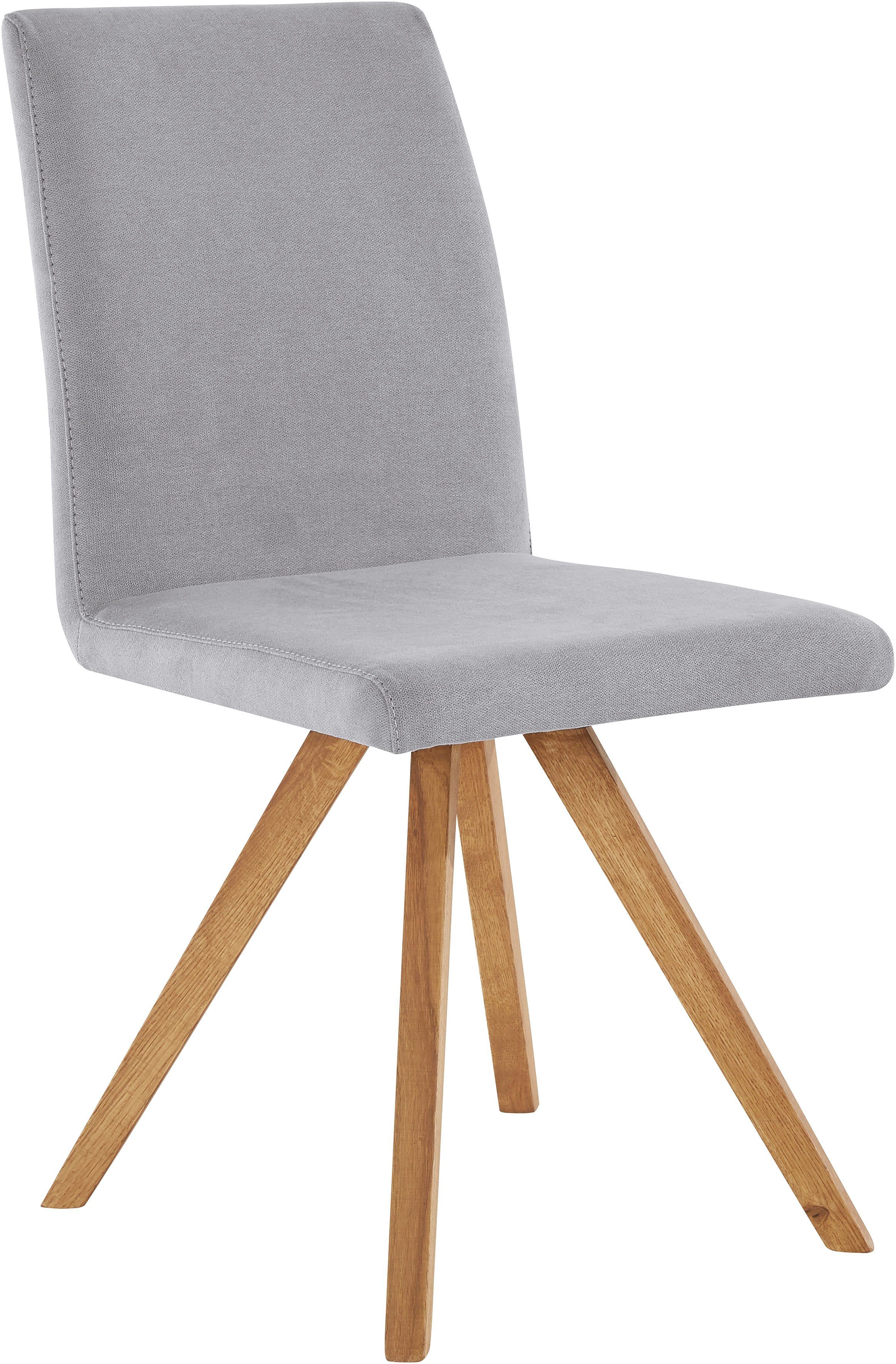 Home affaire Kuipstoel Rio Bekleding van imitatieleer of structuurstof en het frame is geolied eiken (2 stuks)