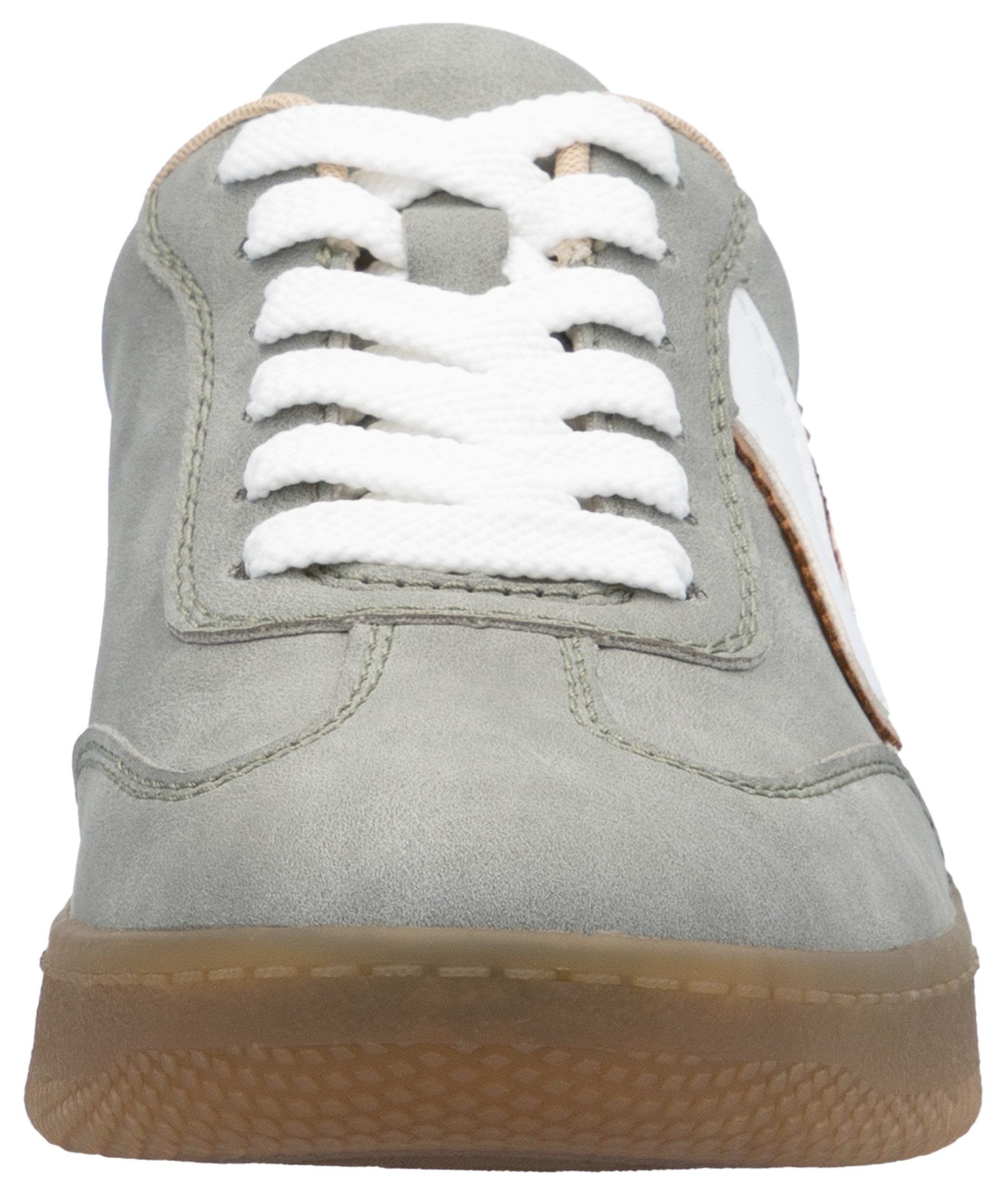 RIEKER Sport Plateausneakers vrijetijdsschoen, lage schoen, veterschoen in vegan uitvoering