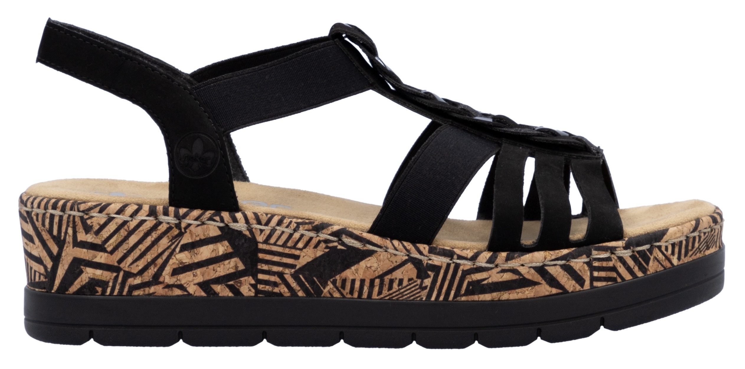 Rieker Plateausandaaltjes Zomerschoen, vakantieschoen, sandalette met decoratief sieraandeel