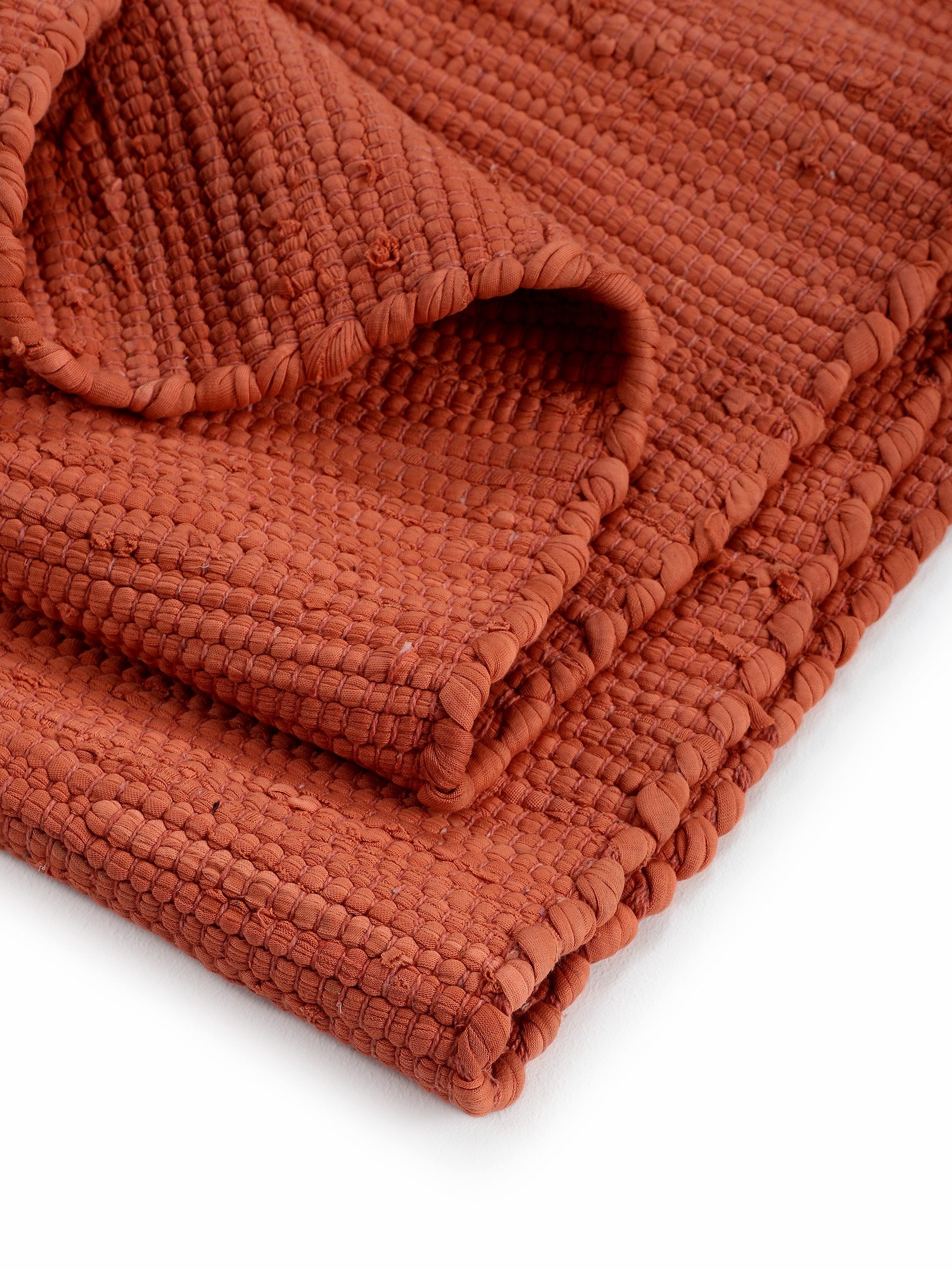 carpetfine Vloerkleed Kelim Chindi uni Tweezijdig te gebruiken kleed, puur katoen, met de hand geweven, unikleuren, met franje