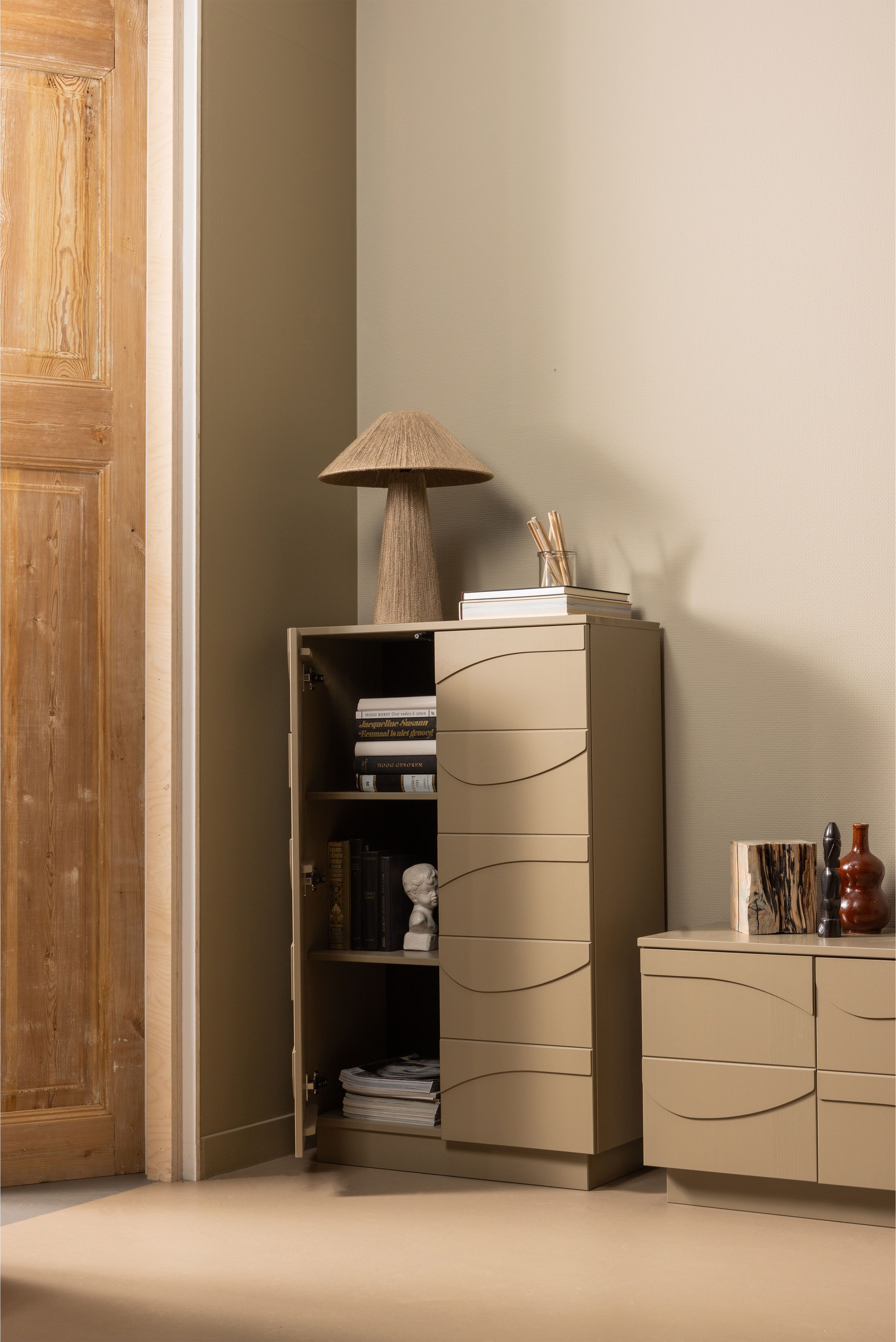 WOOOD Bergkast Teo met push-to-open functie, hoogte 116 cm