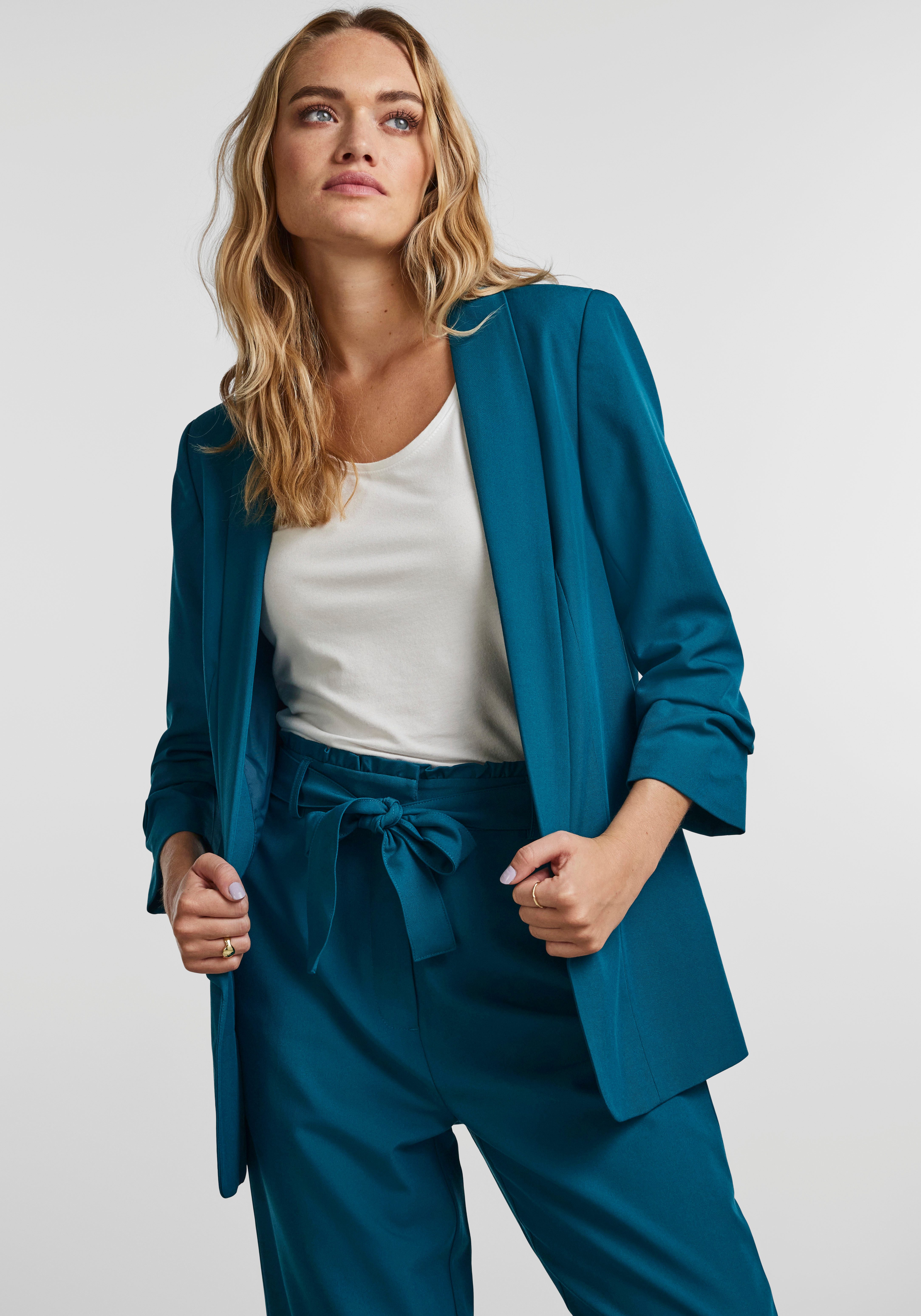 pieces Blouseblazer PCBOSELLA 3/4 BLAZER NOOS met plooidetail op de mouw
