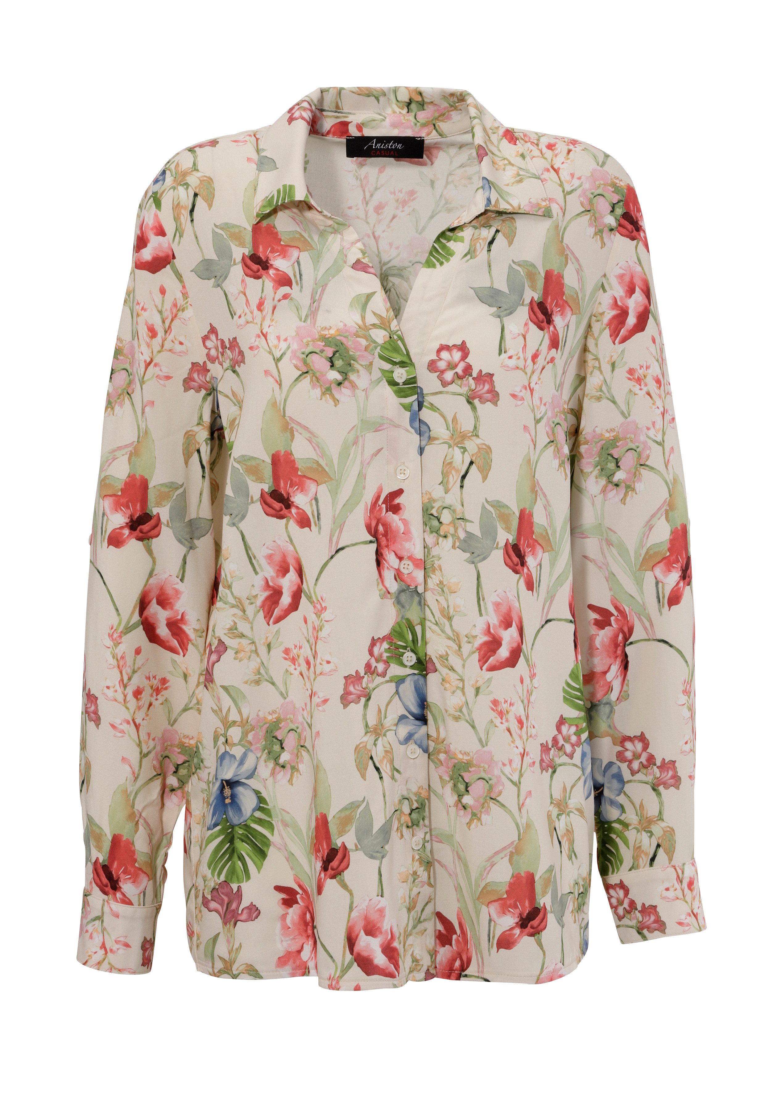 Aniston CASUAL Overhemdblouse met kleurharmonische, kunstzinnige bloemenprint - nieuwe collectie