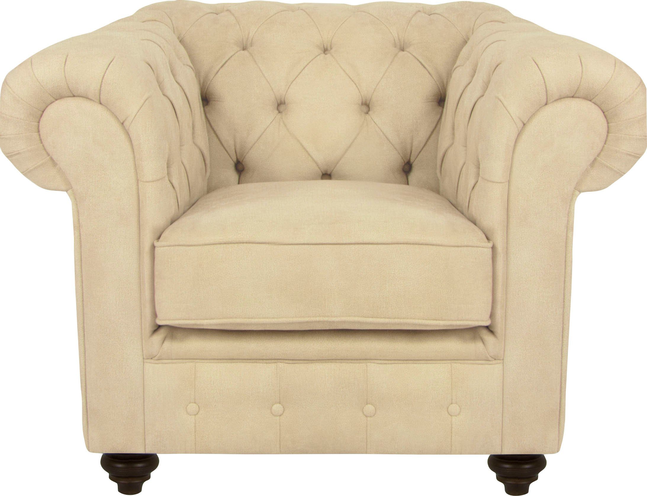 Home affaire Fauteuil Duc Chesterfield hoogwaardige capitonnage achter, fluwelige look met changerende look