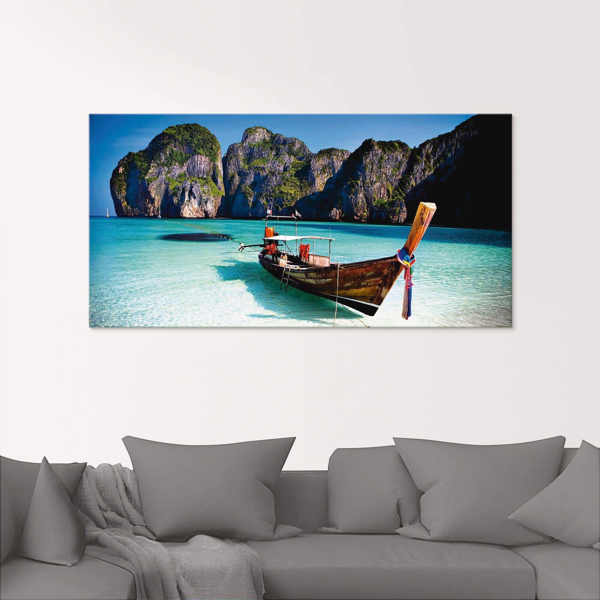 Artland Print op glas Maya Bay, Koh Phi Phi Leh, Thailand