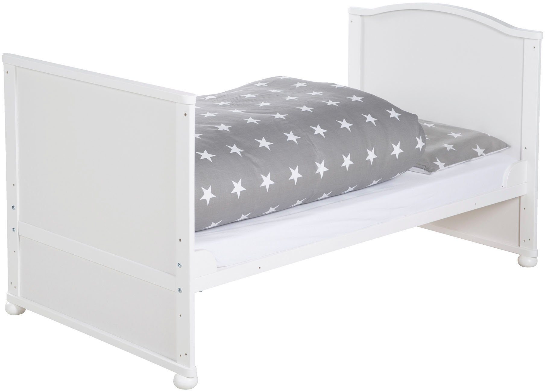 Roba® Compleet bed Little Stars, 70x140 cm Matras, kinderbedset en hemel, tot kinderbed om te bouwen (6-delig)