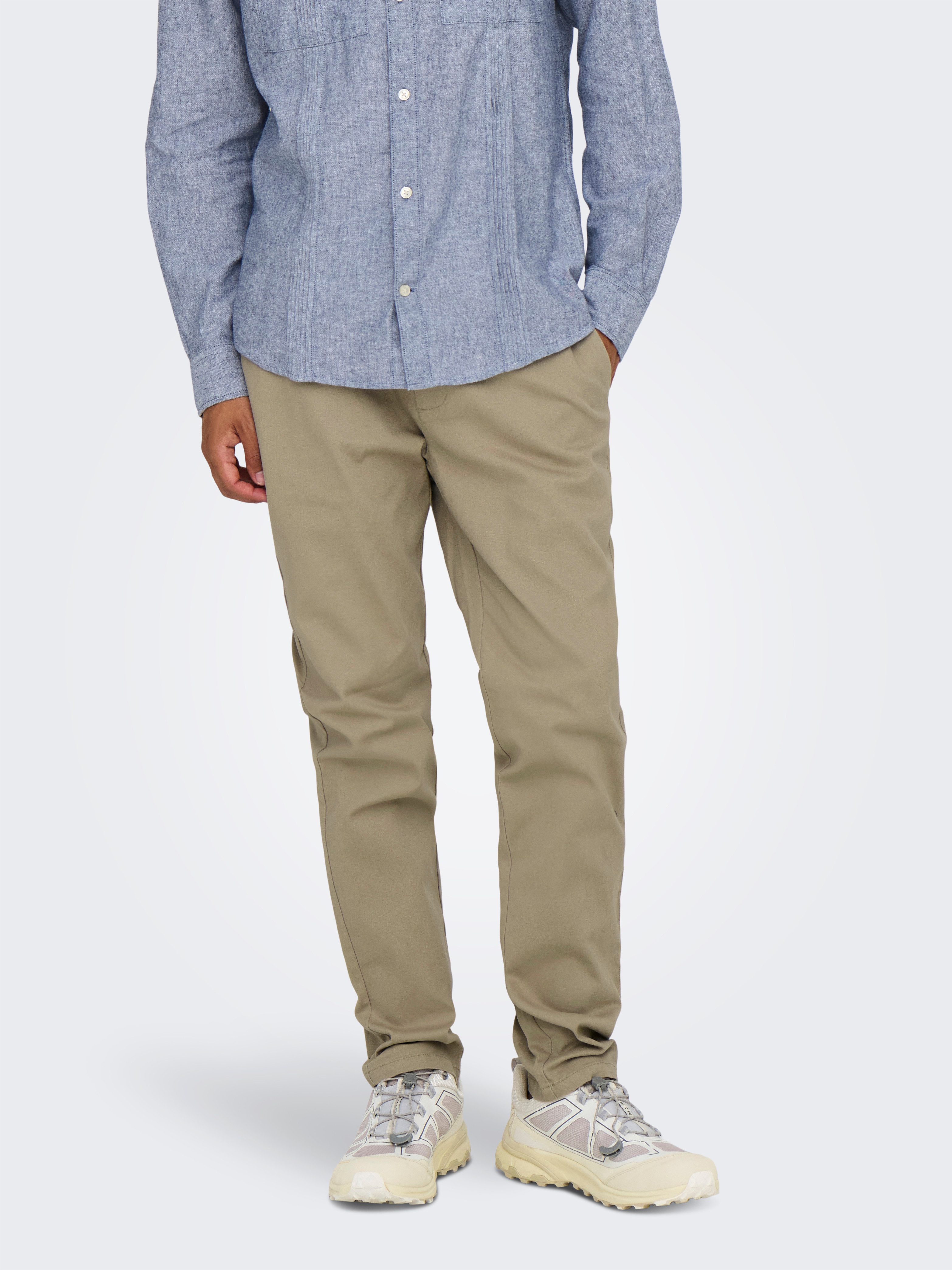 ONLY & SONS Chino ONSNICKY PETE SLIM 0241 PANT heren chino's maat 28 beige
