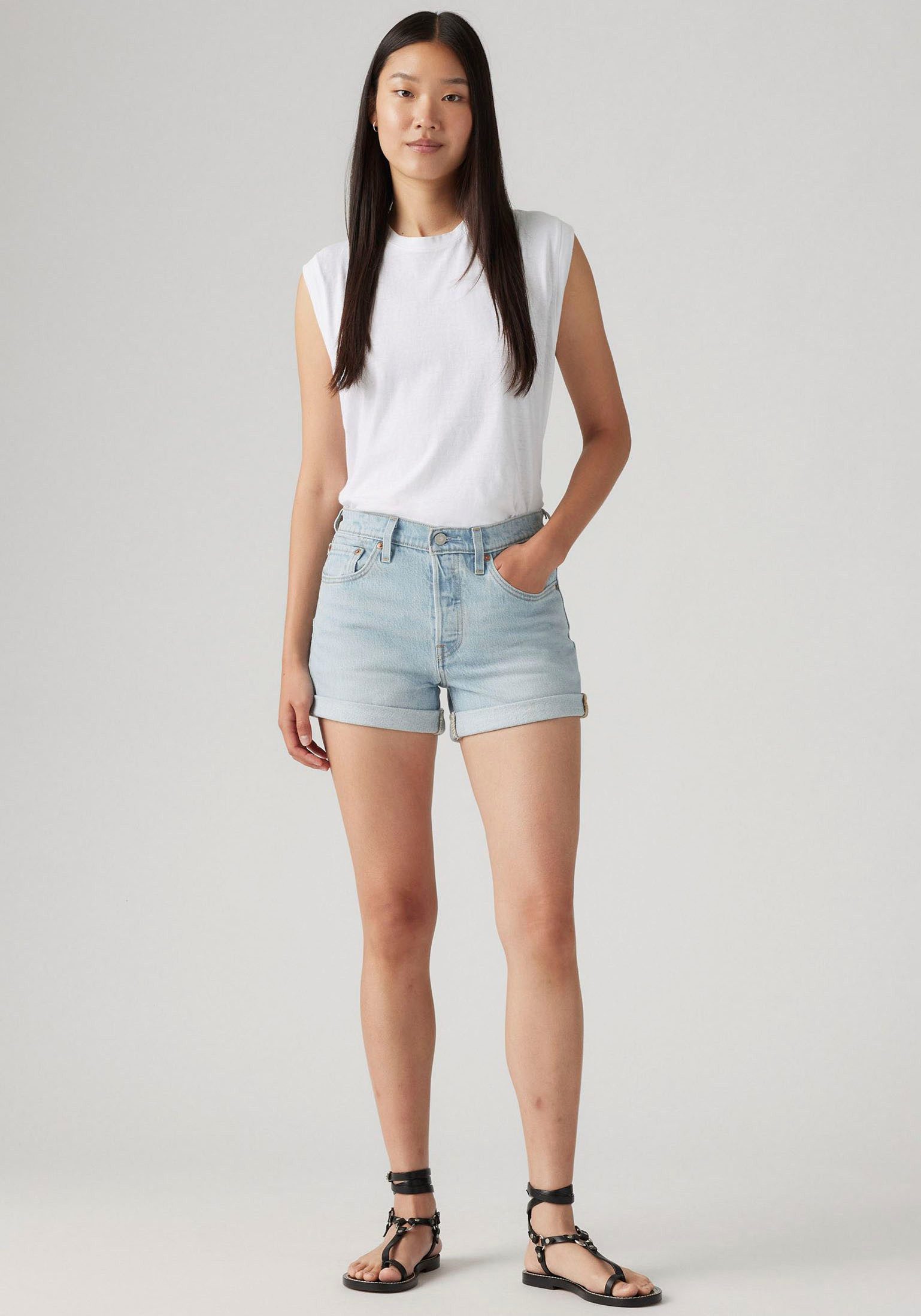 Levi's® Jeansshort 501 Short Long Met knoopsluiting en omslagzoom