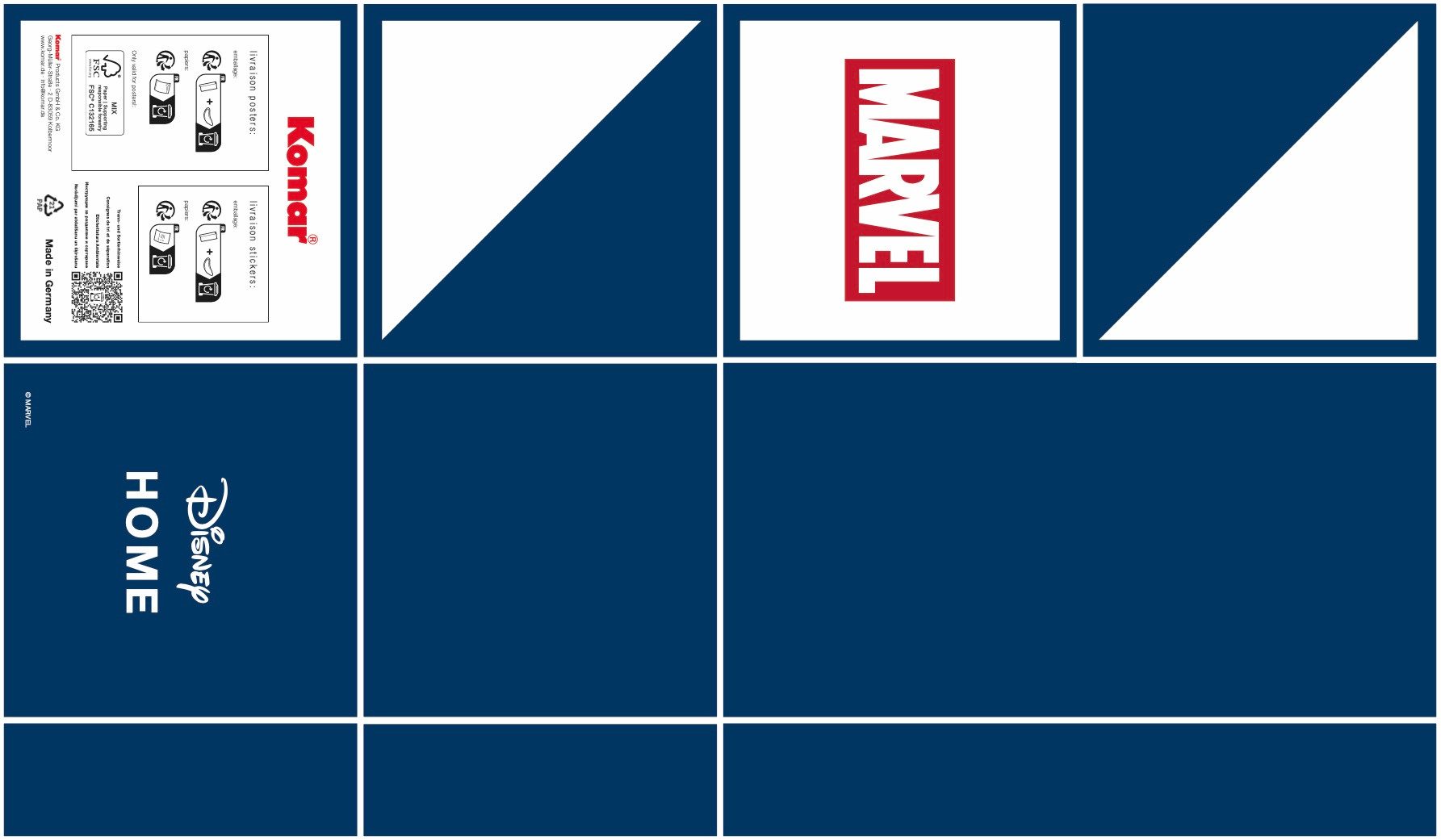 Komar Artprint Marvel Spider-Man Lino-Cut 300 x 280 cm (breedte x hoogte) - behang, vlies, woonkamer, slaapkamer (1 stuk)