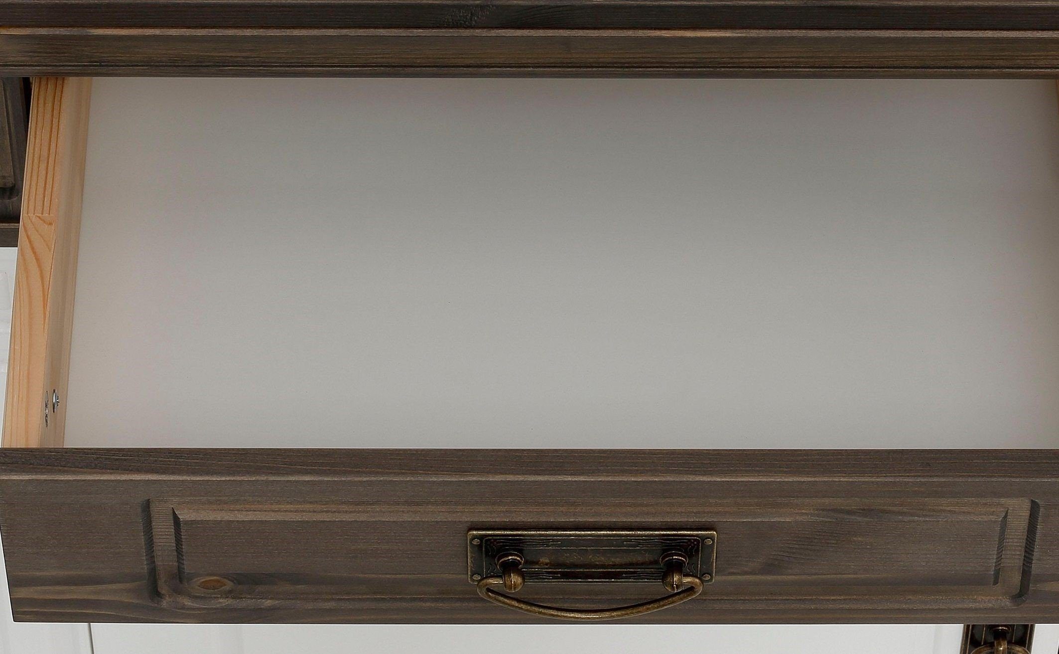 Home affaire Make-uptafel Vinales, console voor de gang Van massief grenen, met freeswerk