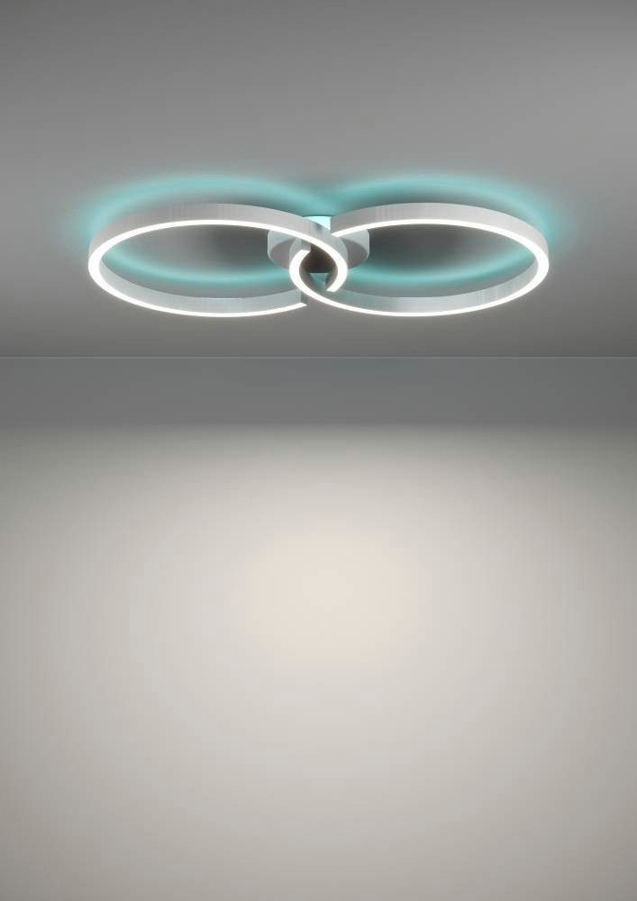 EGLO Plafondlamp AMANDOLO dimmbare plafondlamp, afstandsbediening, metaal in wit, rgb backlight (1 stuk)