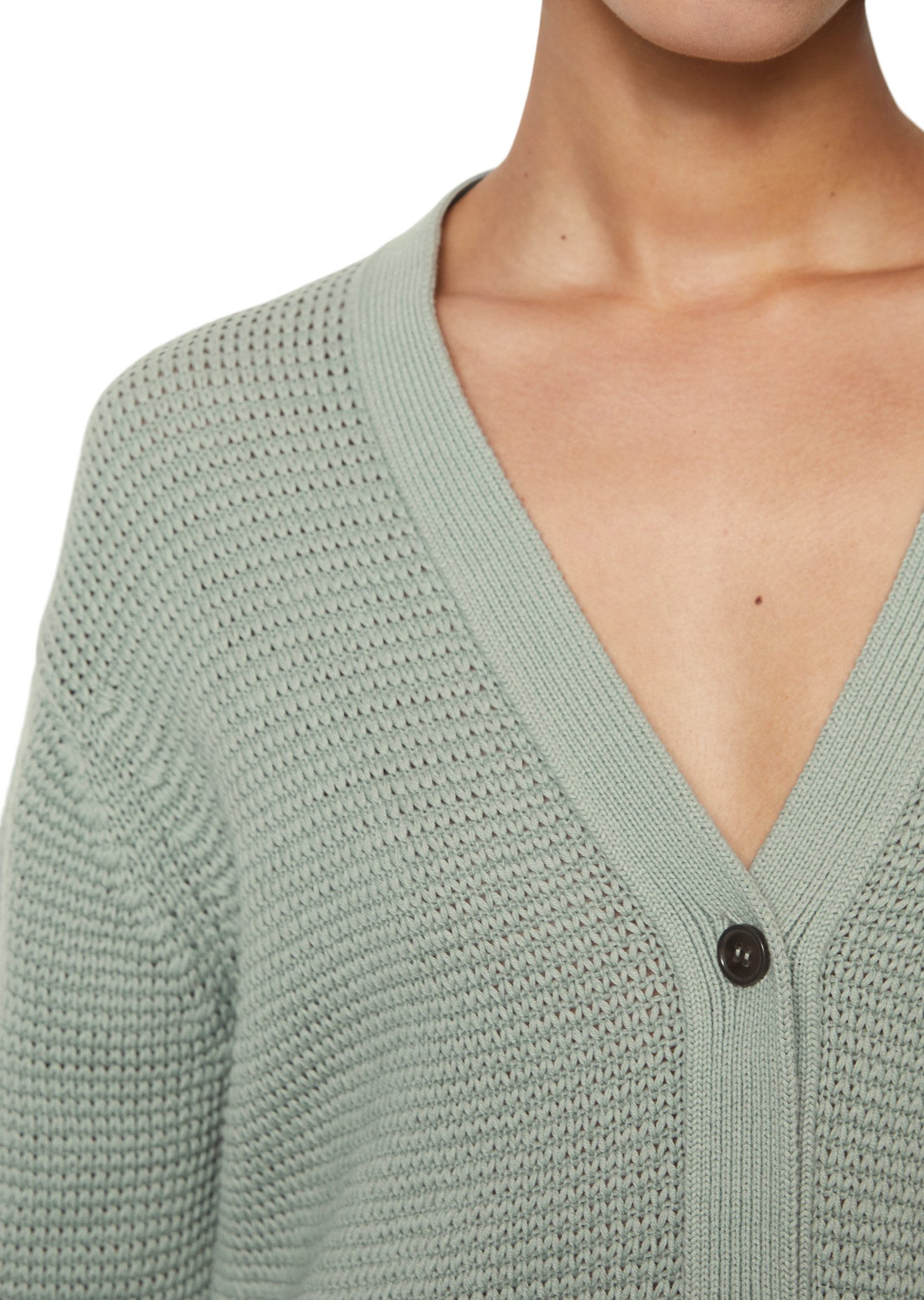 Marc O'Polo Cardigan verkorte lengte diepe v-hals