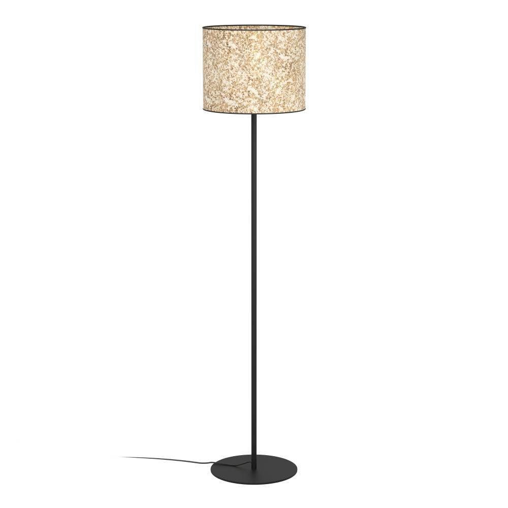 EGLO Staande lamp BUTTERBURN Stehlampe, Stahl und Textil, Wohnzimmerlampe, E27, Lampe Vloerlamp met berkenbladeren, vloerlamp, 162 cm (1 stuk)