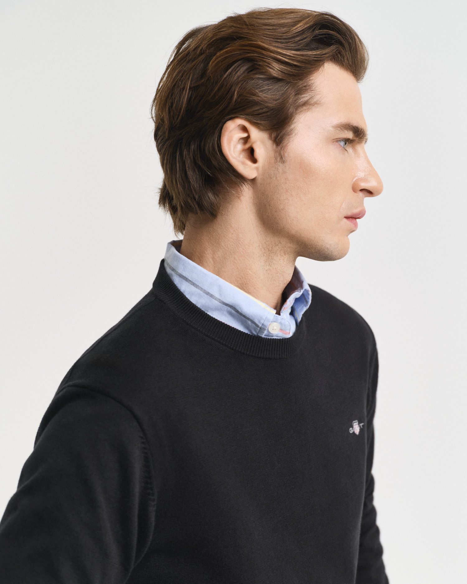 Gant Trui met ronde hals CLASSIC COTTON C-NECK Premium gebreide trui van zacht 100% katoen, overgangstrui