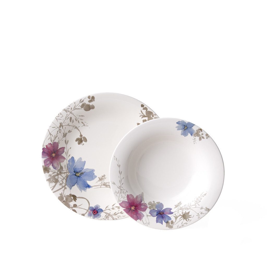 Villeroy & Boch Eetservies Mariefleur Gris Basic Made in Germany, Fine China porselein (set, 12-delig)