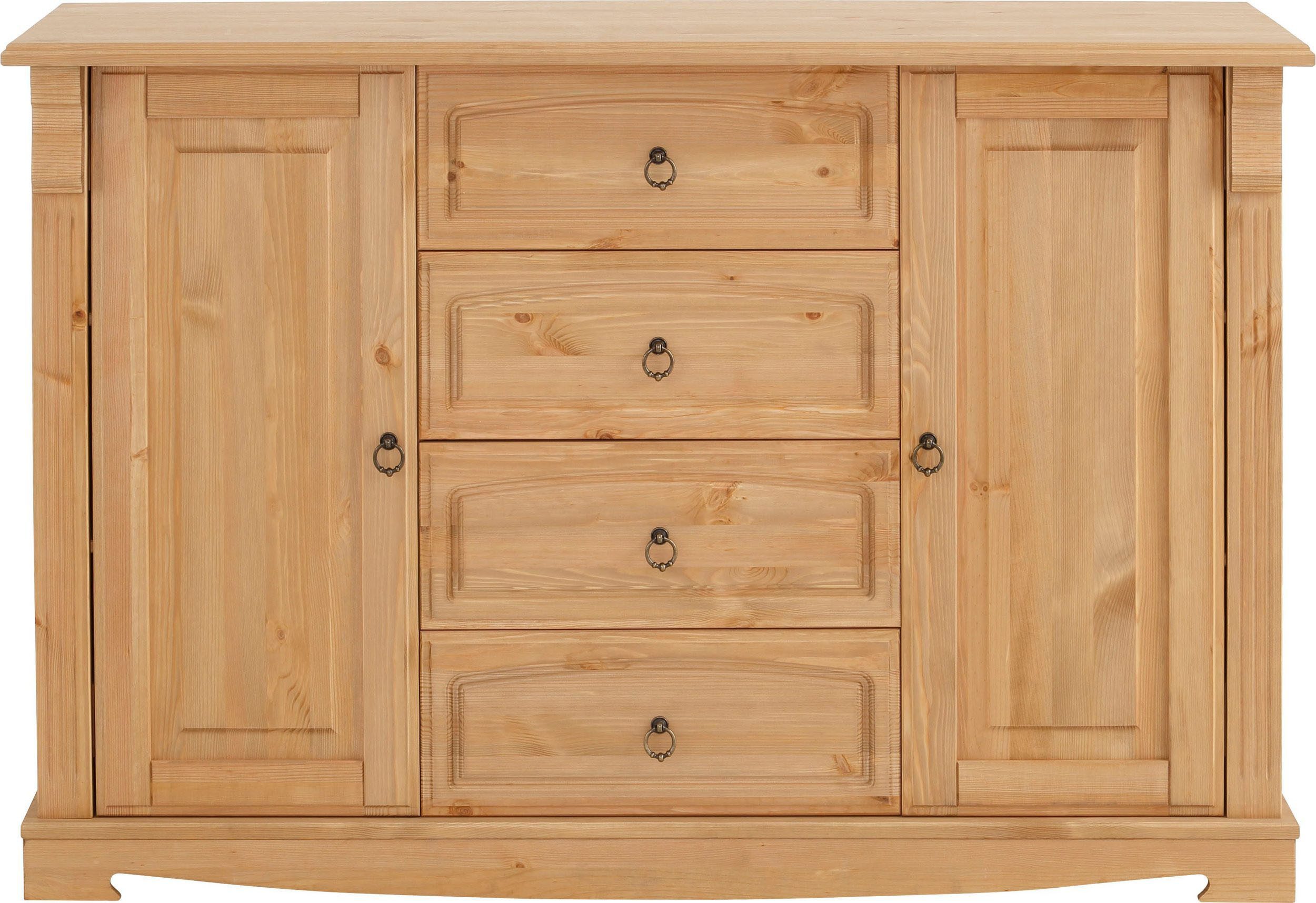 Home affaire Wandmeubel ANNA van massief dennenhout, fsc®, in romantische landelijke stijl (set, 4-delig)