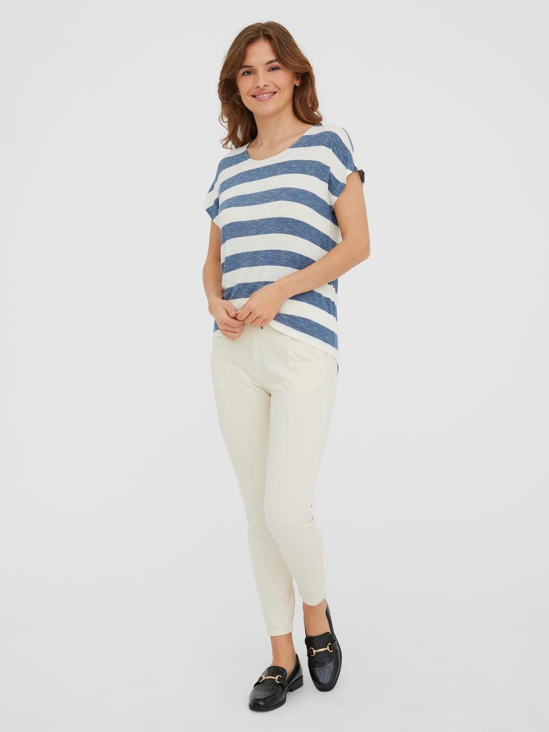 Vero Moda Shirt met korte mouwen VMWIDE STRIPE SL TOP GA JRS NOOS