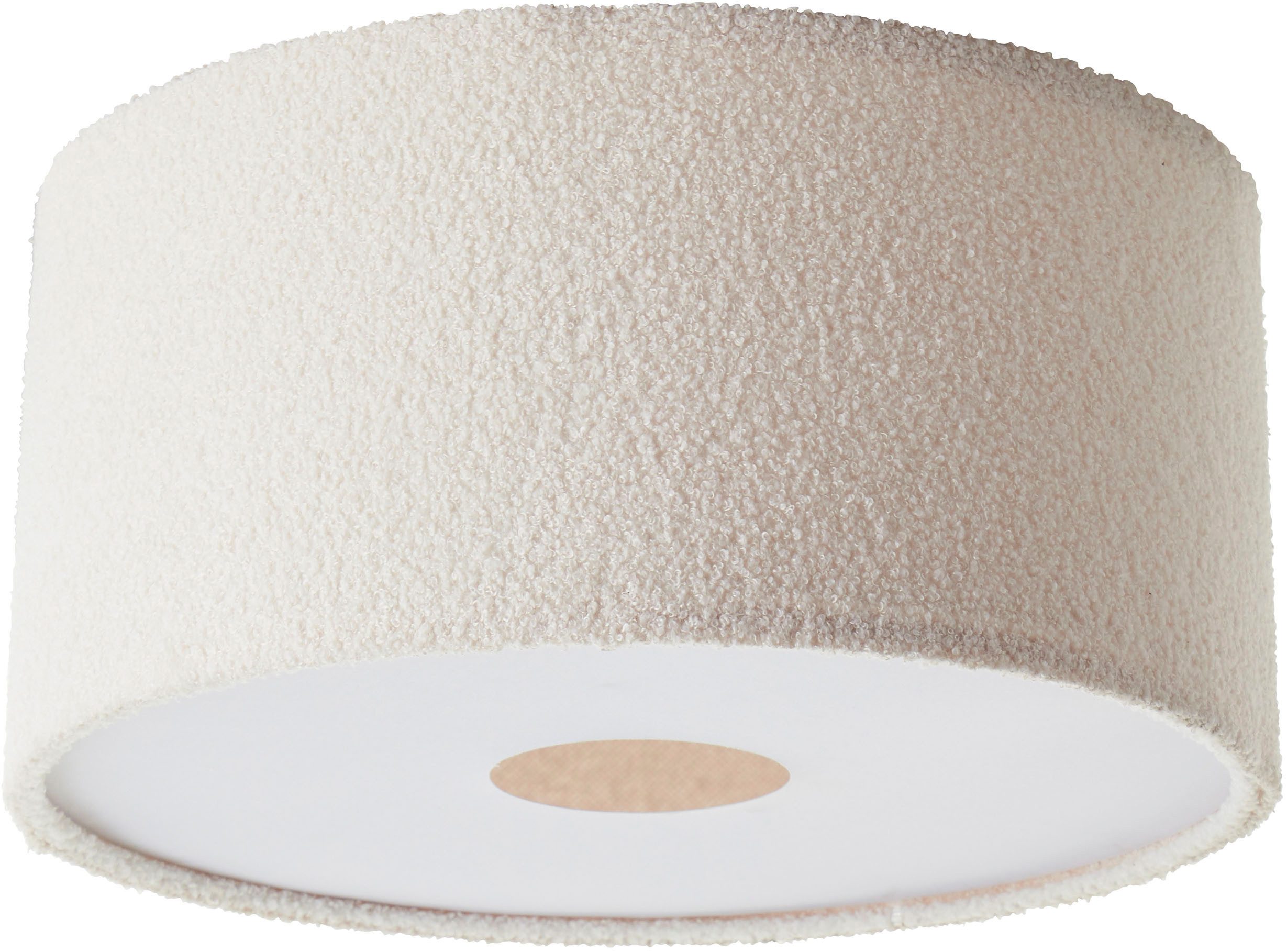 LeGer Home by Lena Gercke Plafondlamp Debora Teddy-stof, Ø 45 cm, E27, beige (1 stuk)