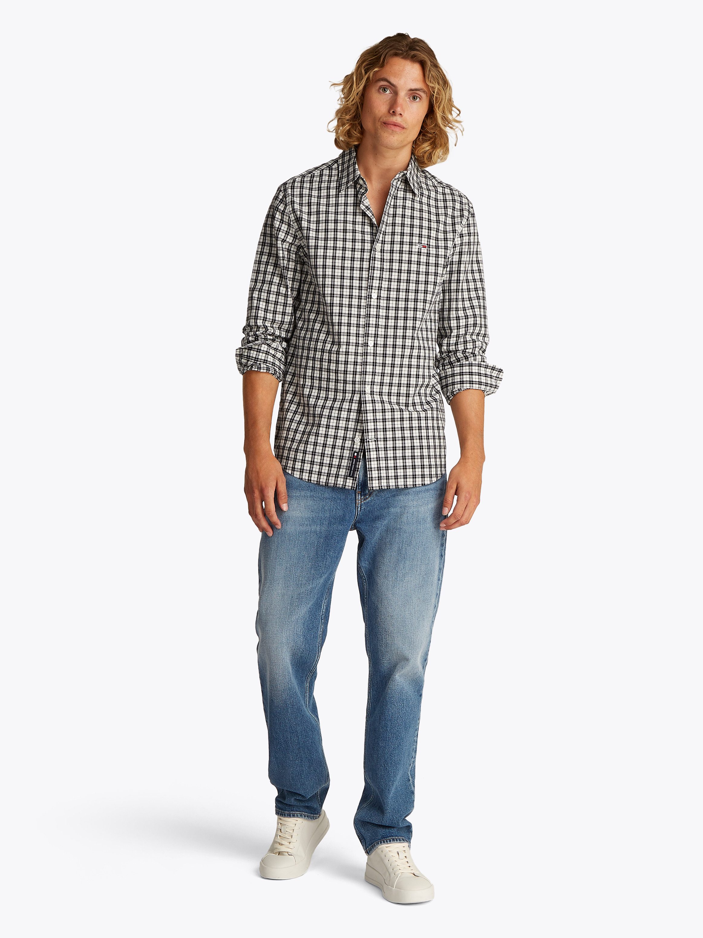 TOMMY JEANS Overhemd met lange mouwen TJM REG POPLIN CHECK LS SHIRT