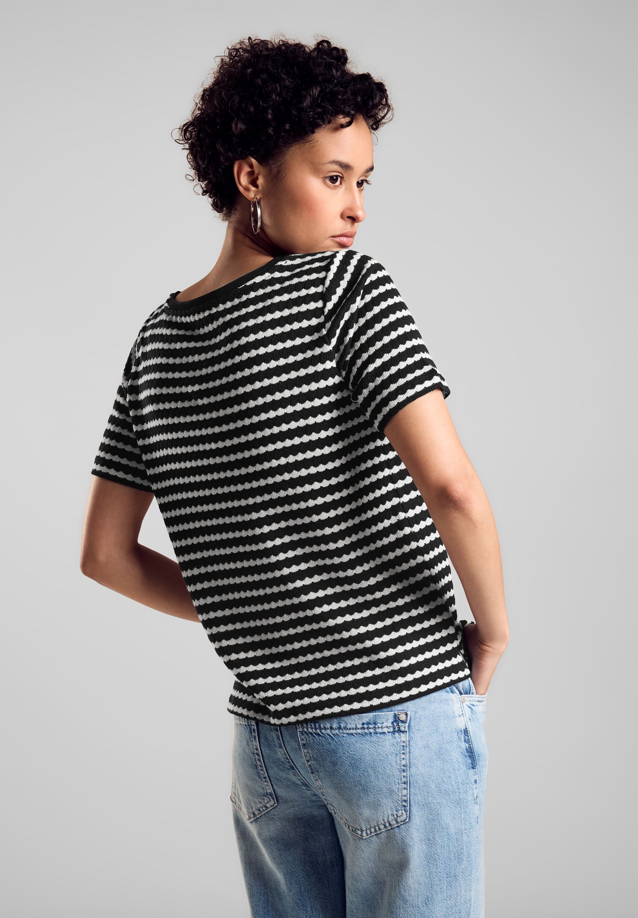 STREET ONE T-shirt met gebreide look